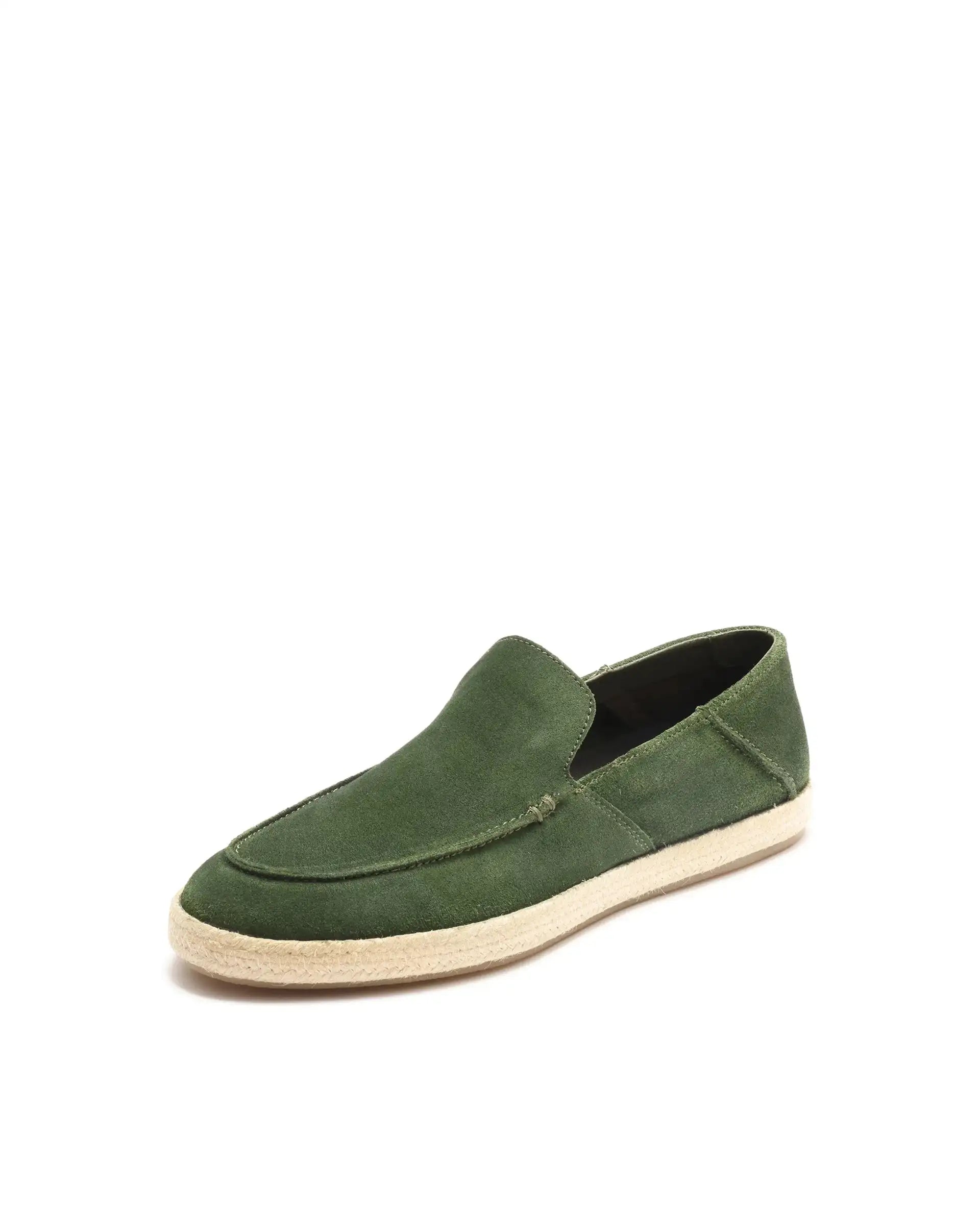 Rare Rabbit Men Havana Emerald Green Suede Leather Slip-On Closure Shoes