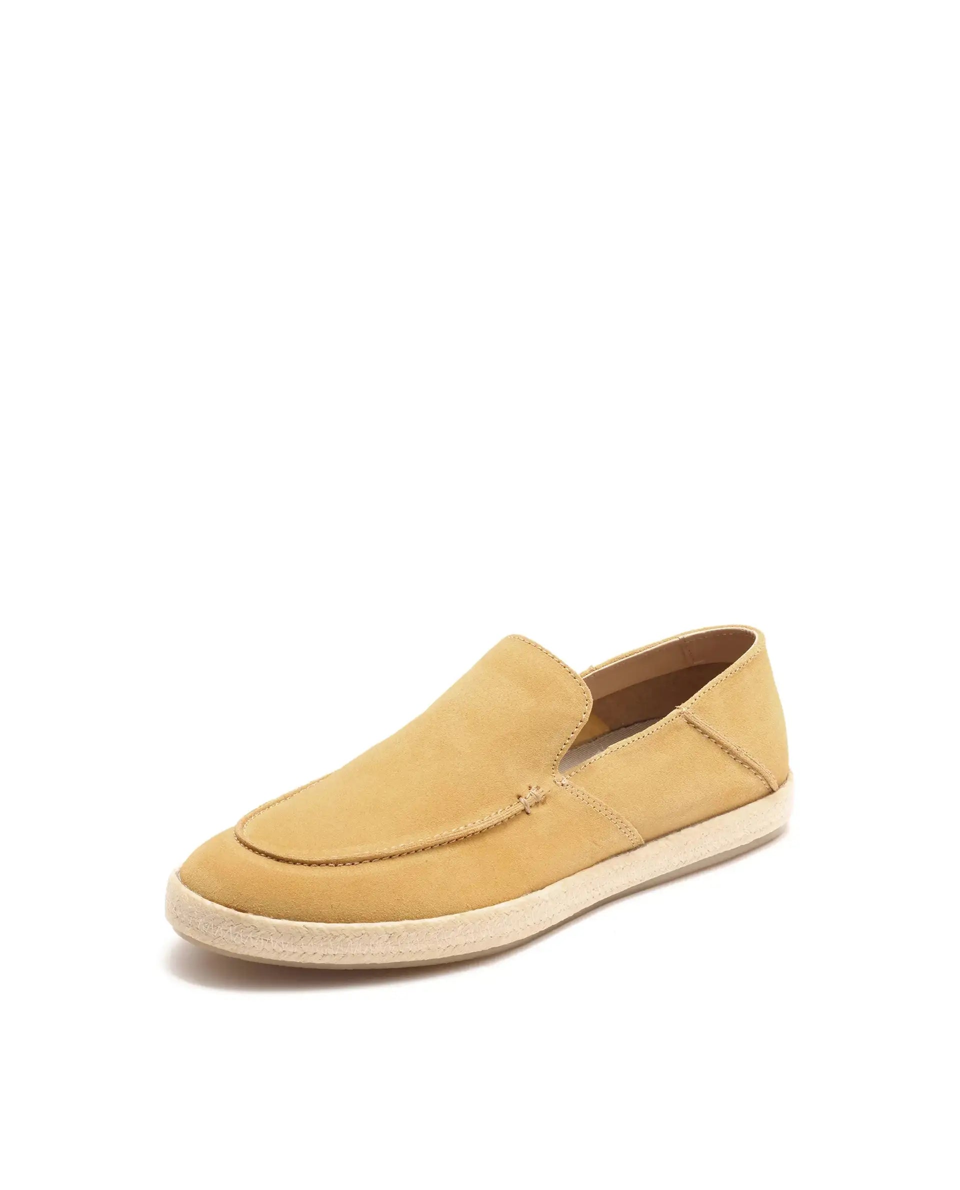 Rare Rabbit Men Havana Mustard Yellow Suede Leather Slip-On Closure Shoes