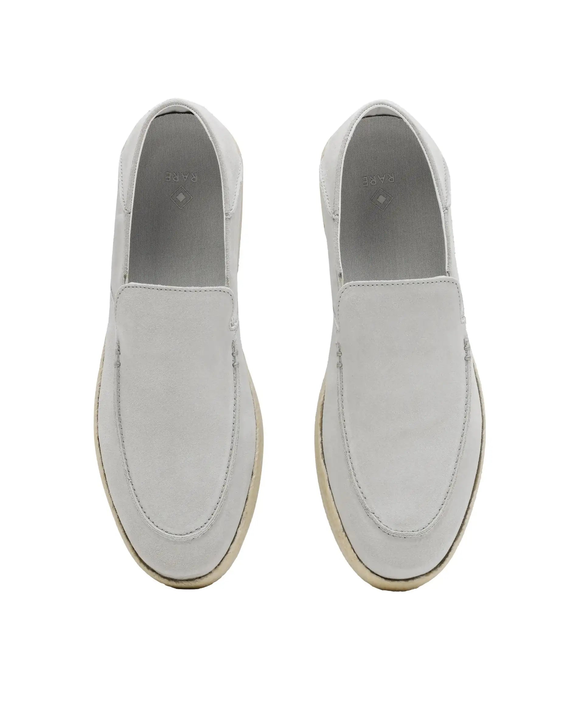 Rare Rabbit Men Havana White Suede Leather Slip-On Closure Shoes