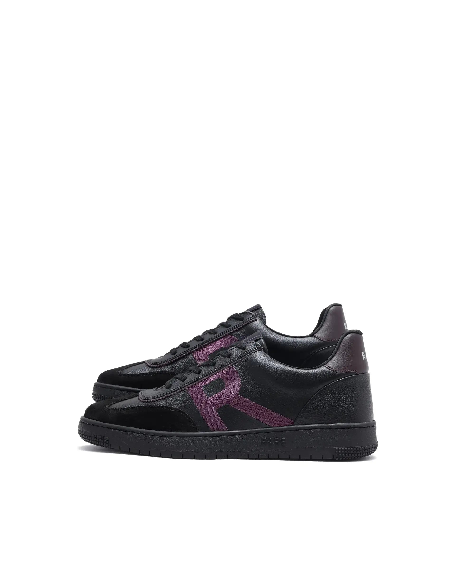 Rare Rabbit Men Hem Black Lace-Up Genuine Leather Signature Hem Branding Low-Top Sneaker Shoes