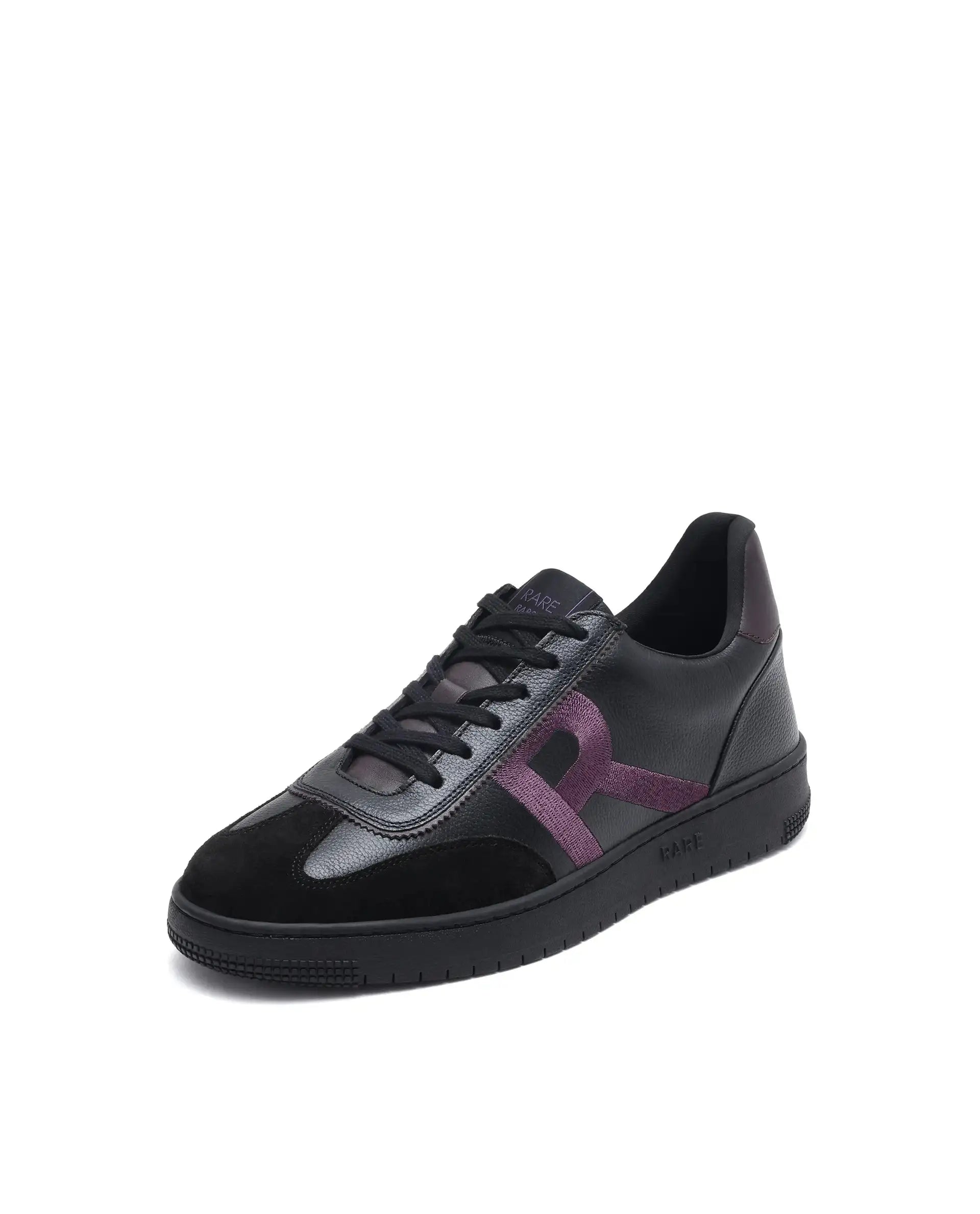 Rare Rabbit Men Hem Black Lace-Up Genuine Leather Signature Hem Branding Low-Top Sneaker Shoes