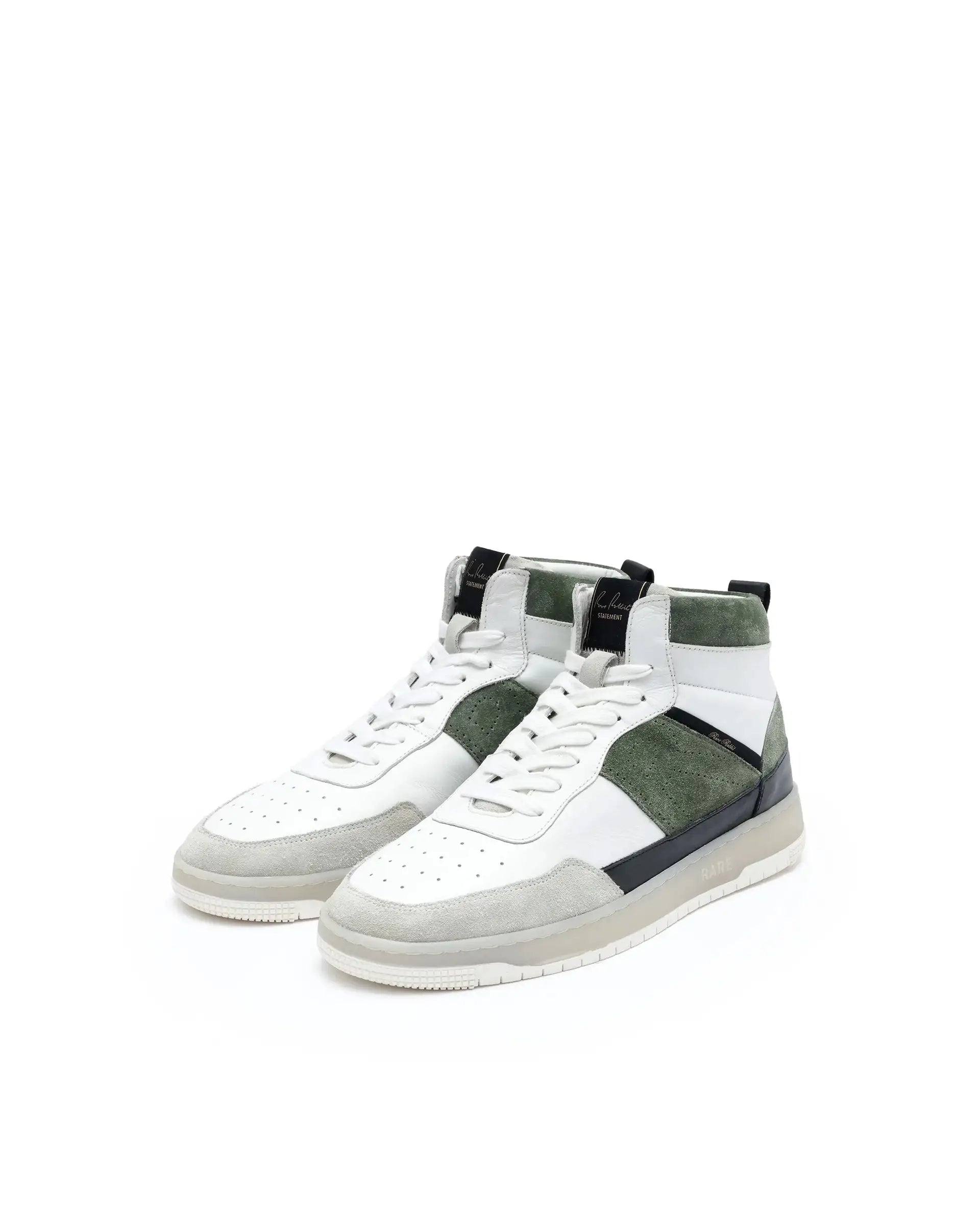 Rare Rabbit Men's Horizon Green Suede And Leather High-Top Lace Up Sneaker Shoes