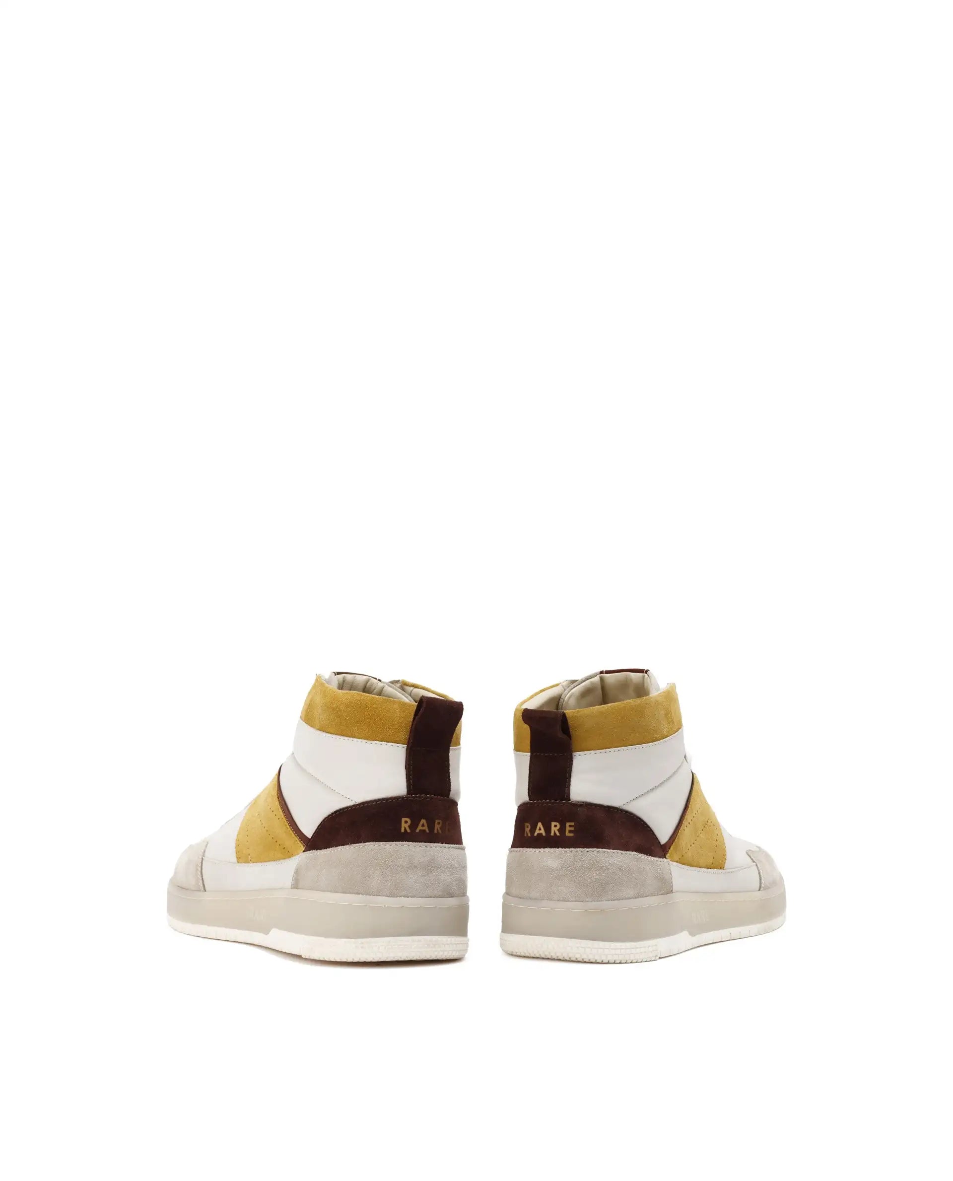 Rare Rabbit Men's Horizon Mustard Suede And Leather High-Top Lace Up Sneaker Shoes