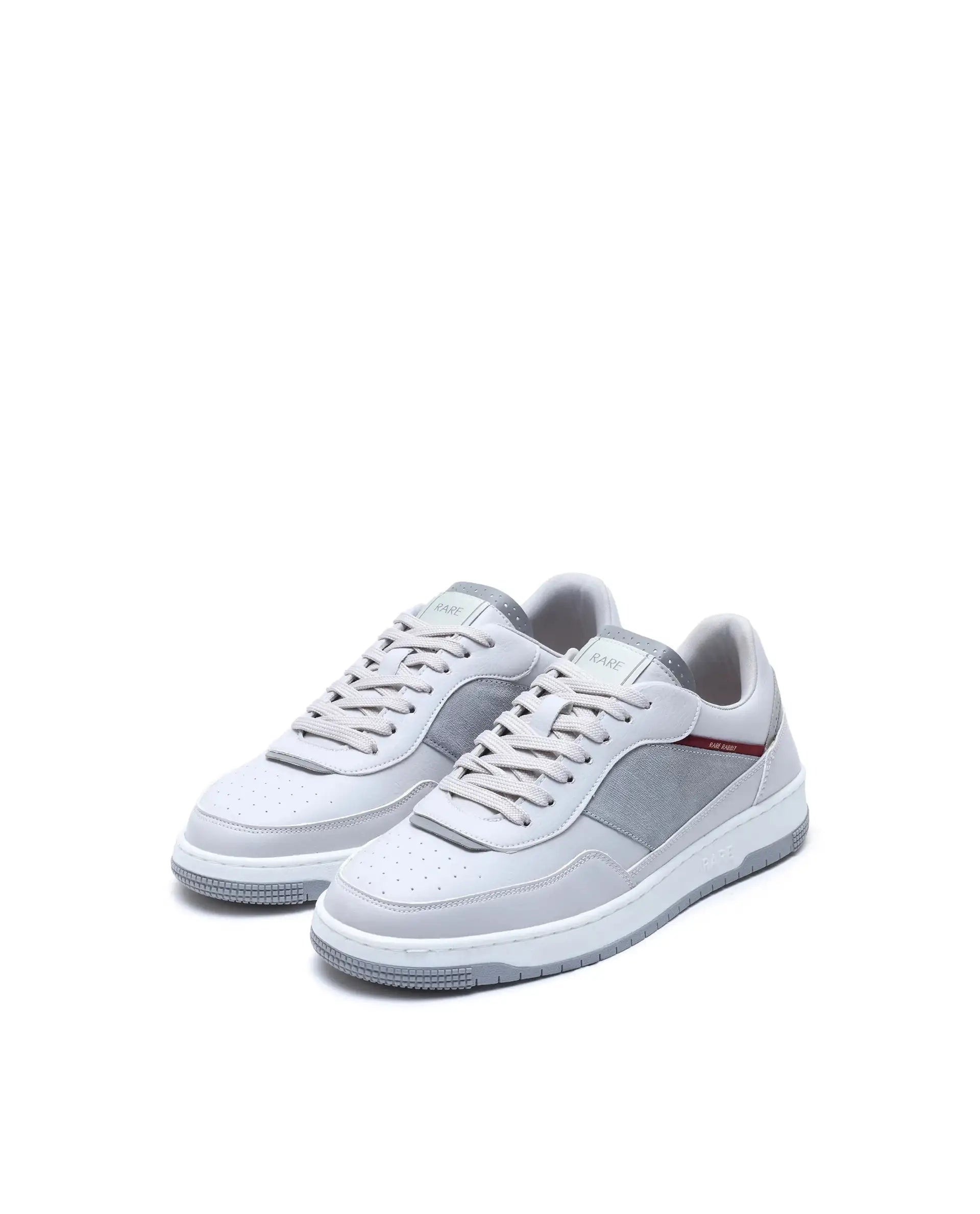 Rare Rabbit Men's Imperia Grey Micro Fiber Lace-Up Closure Sneaker