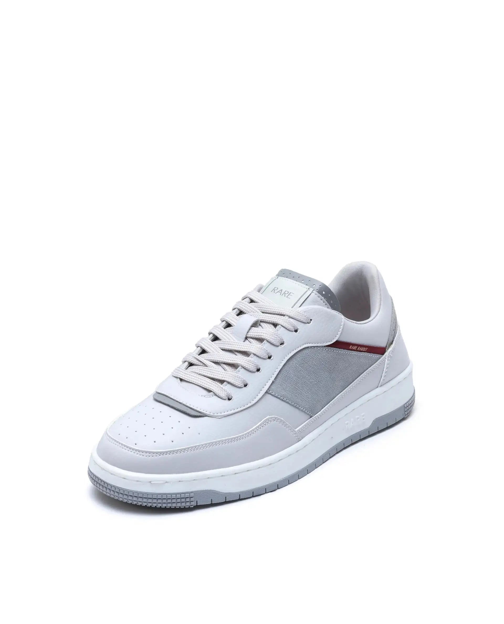 Rare Rabbit Men's Imperia Grey Micro Fiber Lace-Up Closure Sneaker