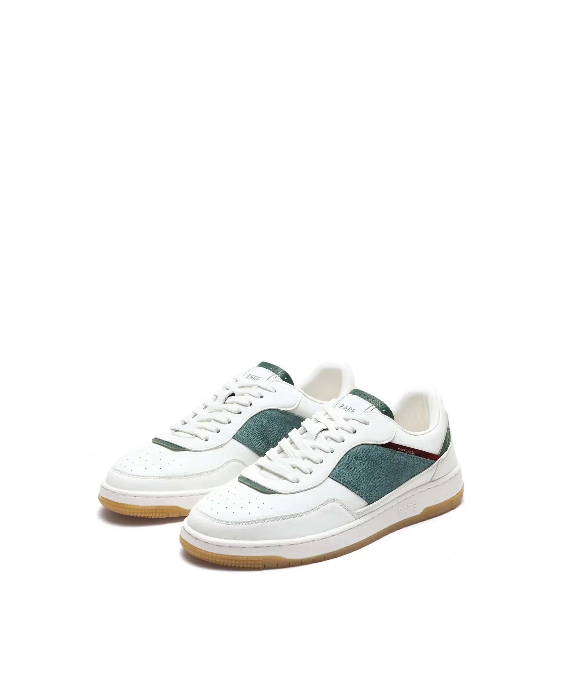 Rare Rabbit Men's Imperia White Micro Fiber Lace-Up Closure Sneaker