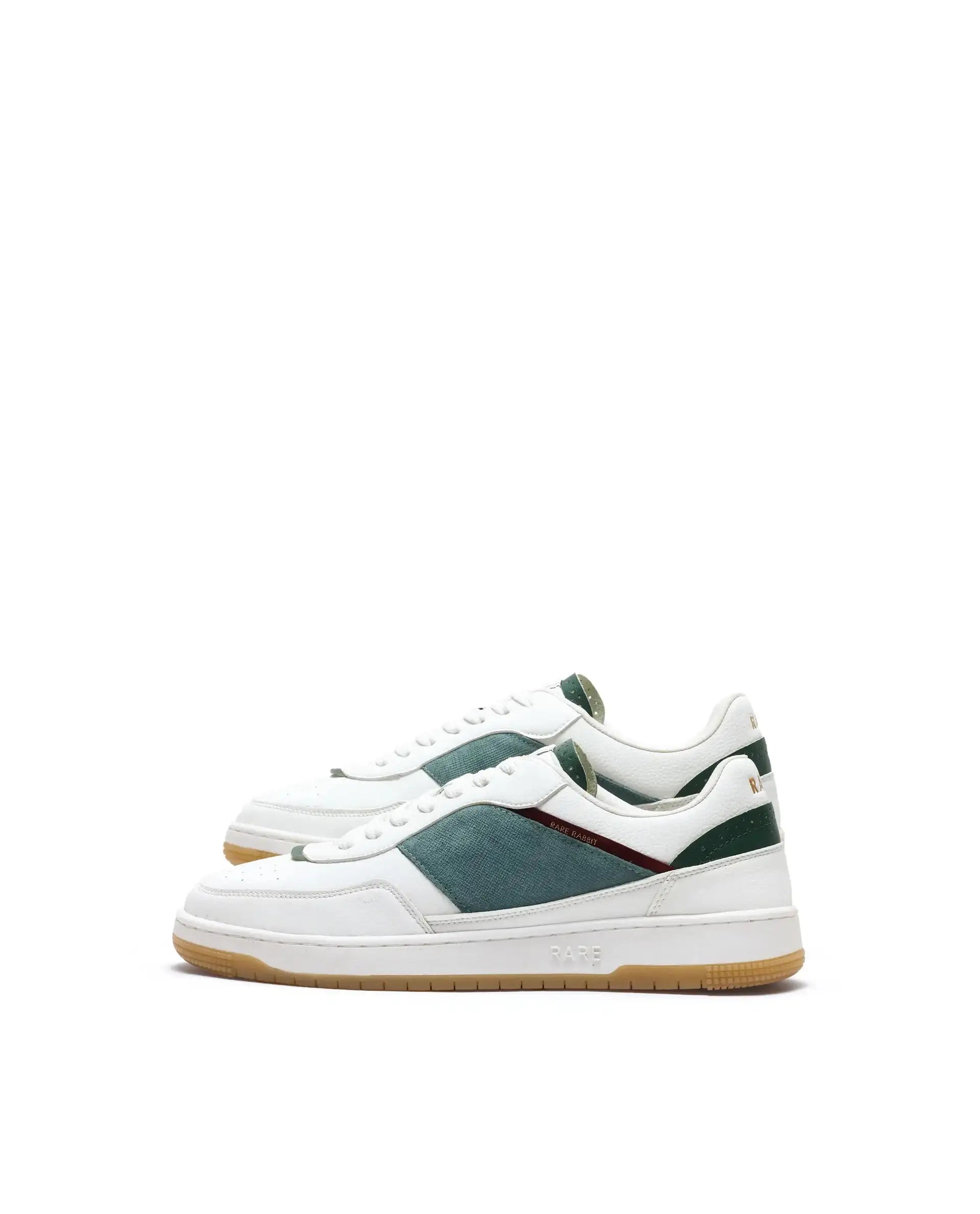 Rare Rabbit Men's Imperia White Micro Fiber Lace-Up Closure Sneaker