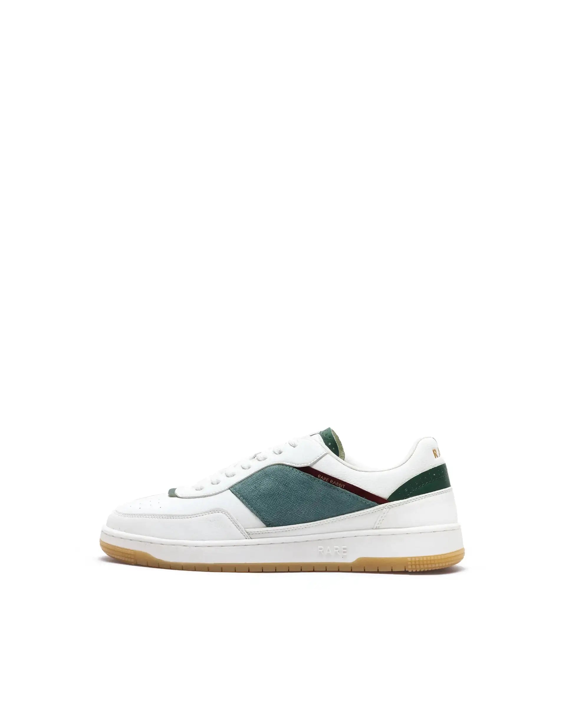 Rare Rabbit Men's Imperia White Micro Fiber Lace-Up Closure Sneaker