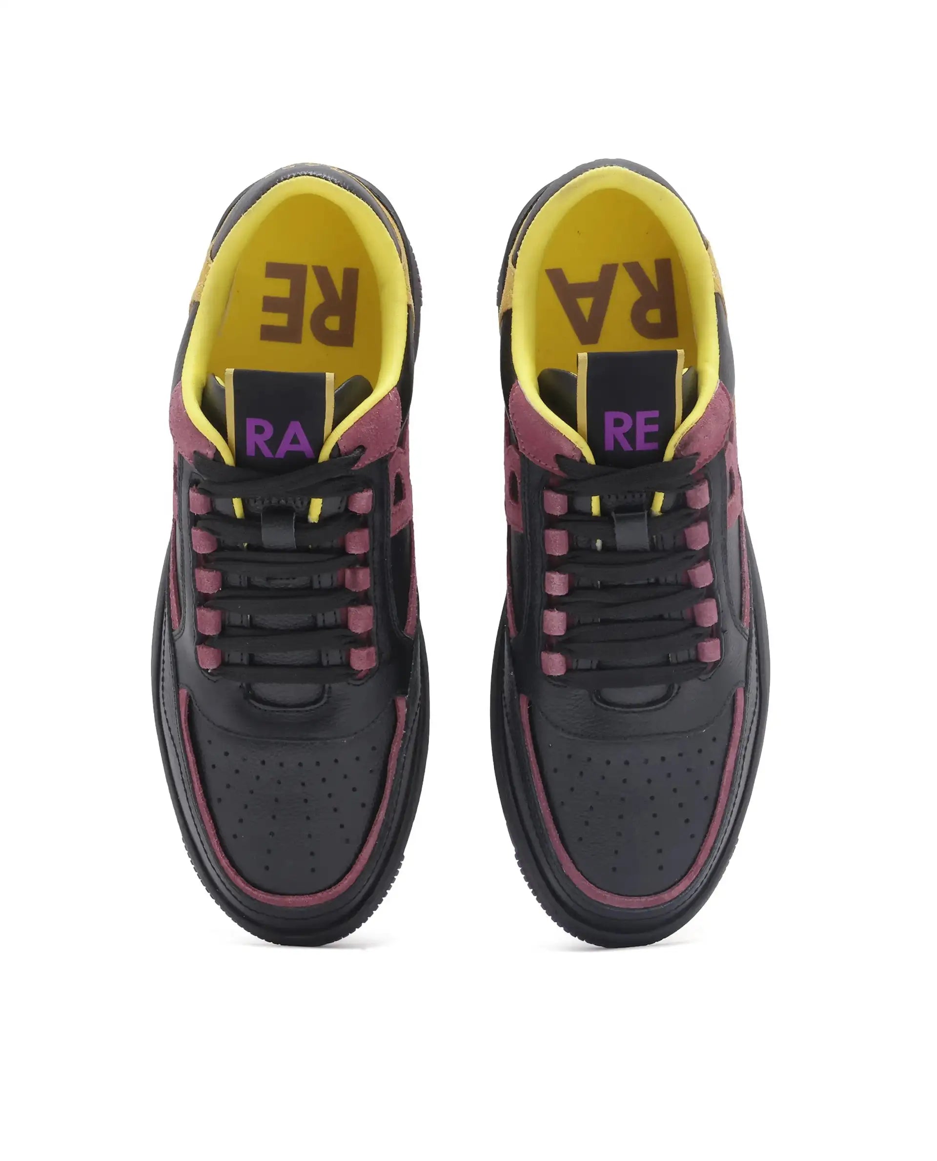 Rare Rabbit Men Inferno Black Lace-Up Closure Sneaker