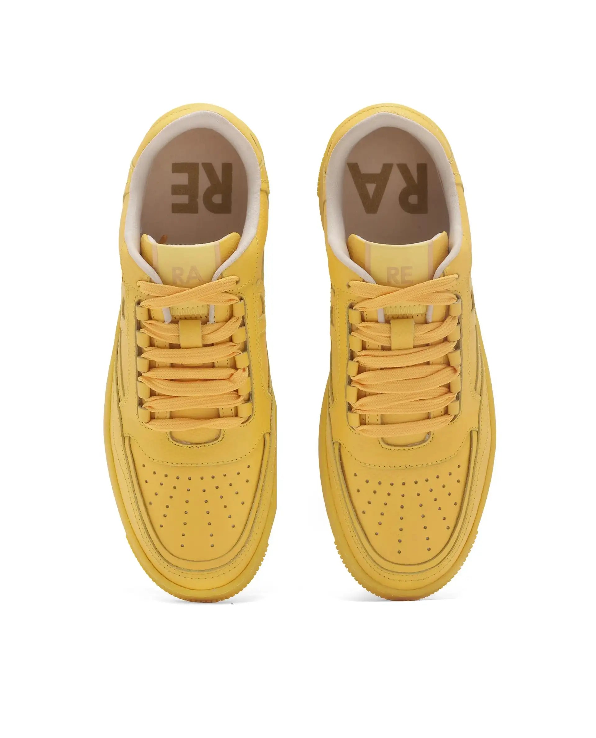 Rare Rabbit Men's Inferno Lite Yellow Lace-Up Closure Sneaker