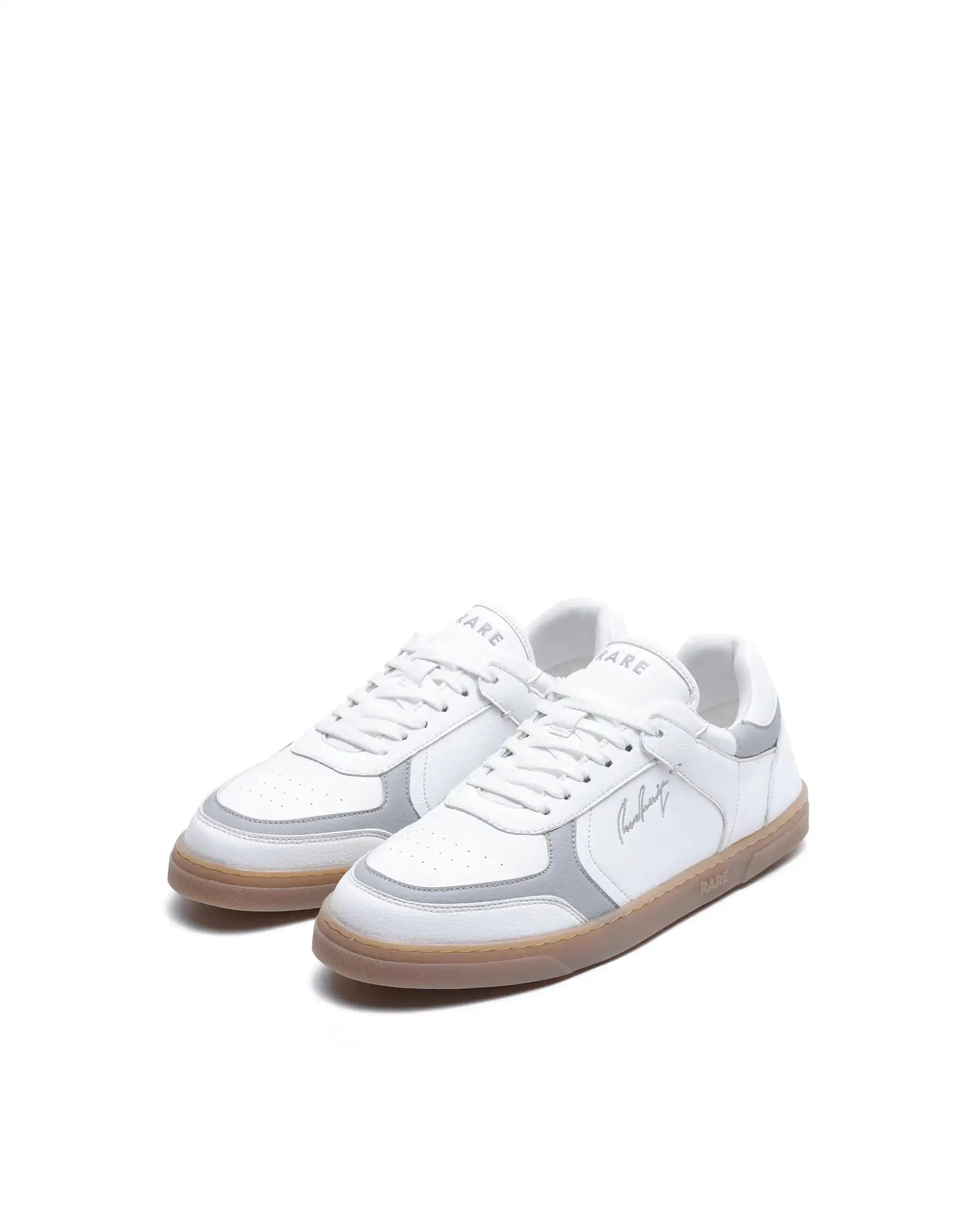 Rare Rabbit Men's Inforo White Micro Leather Sneaker