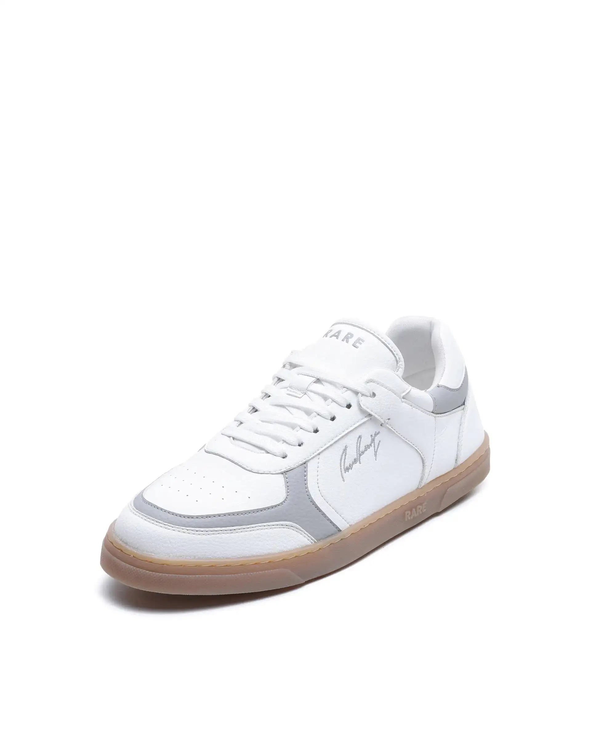 Rare Rabbit Men's Inforo White Micro Leather Sneaker