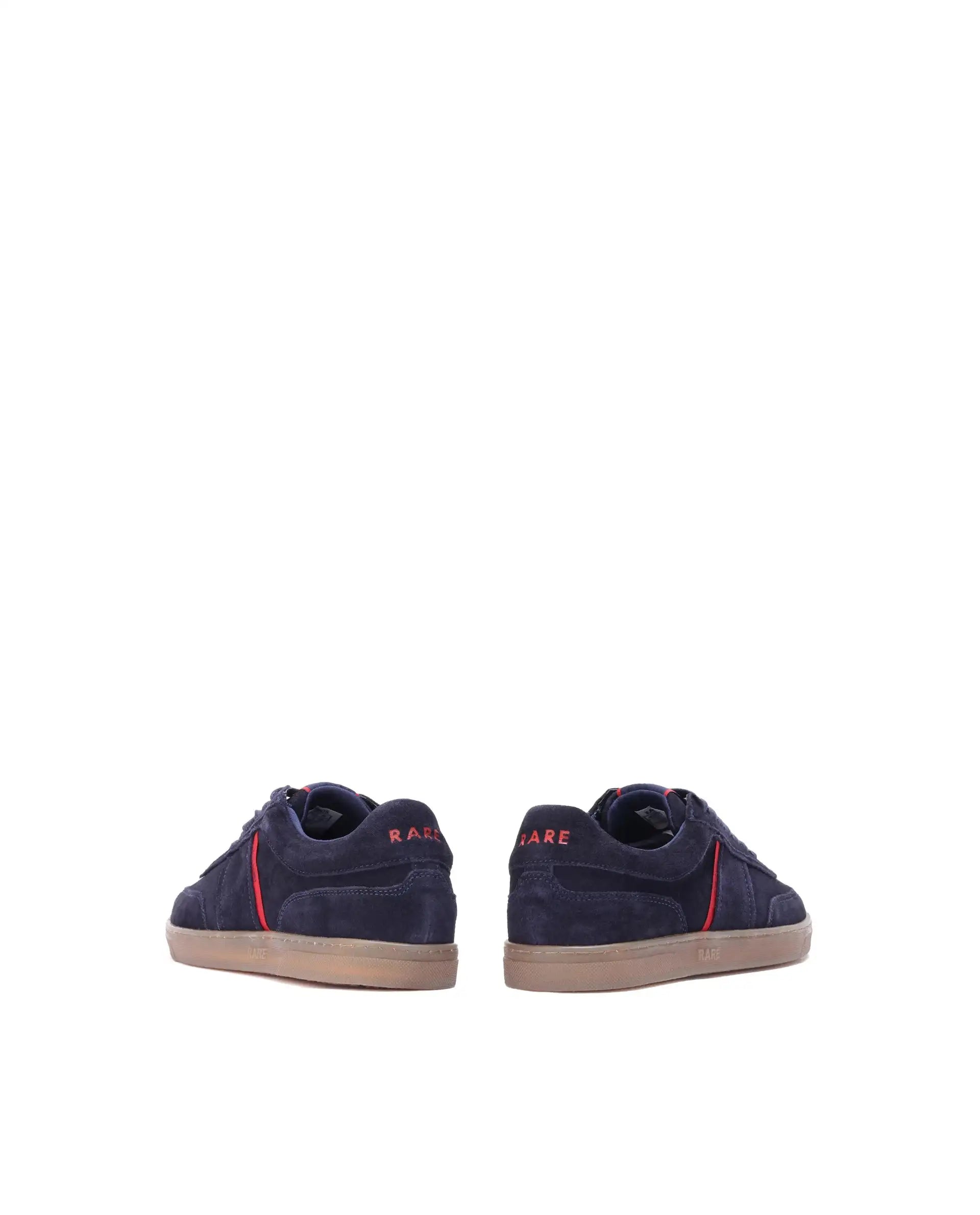 Rare Rabbit Men Kairos Navy Premium Suede Leather Low-Top Lace-Up Sneaker Shoes