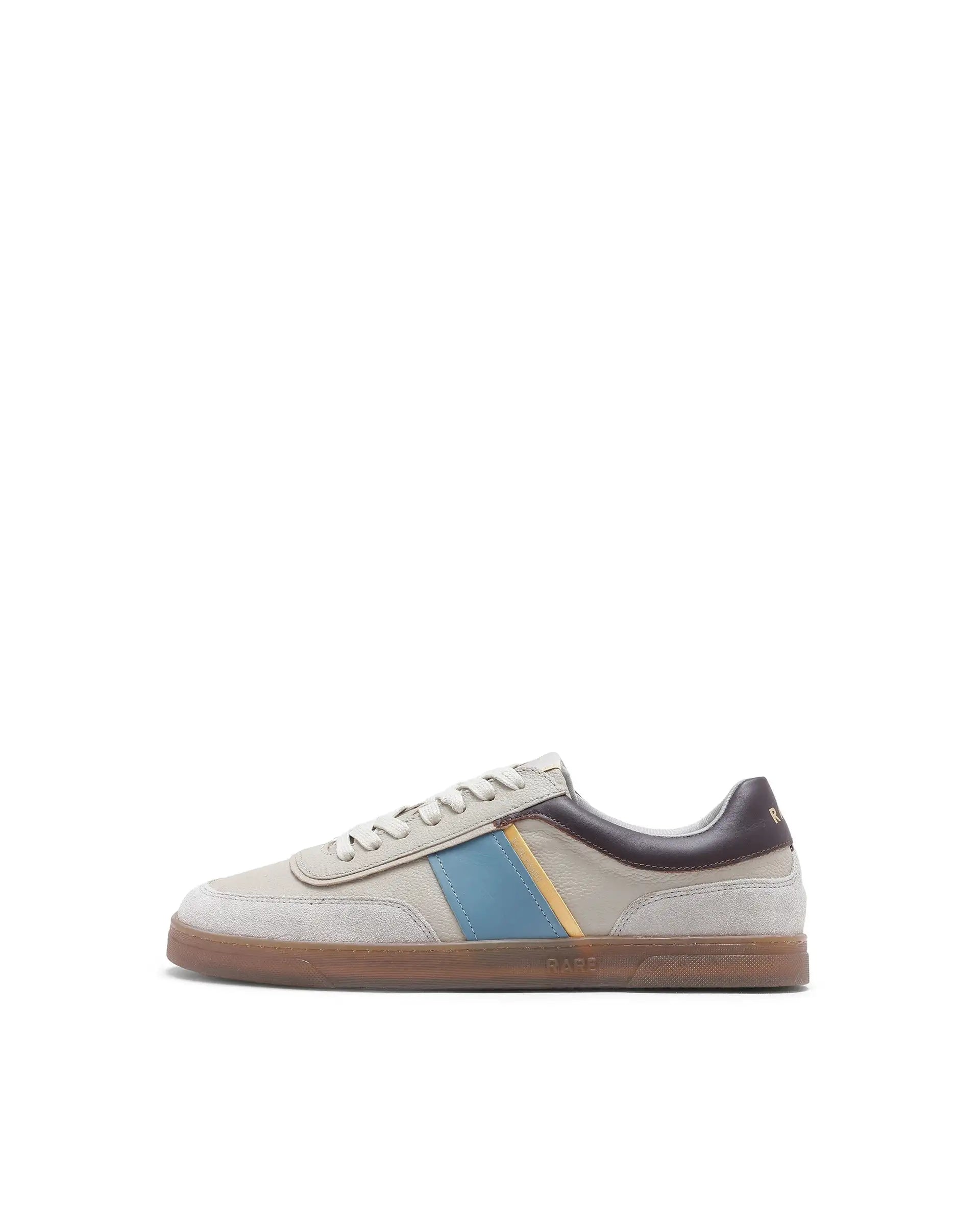 Rare Rabbit Men Kairos Pro Light Grey Premium Suede Leather Low-Top Lace-Up Sneaker Shoes