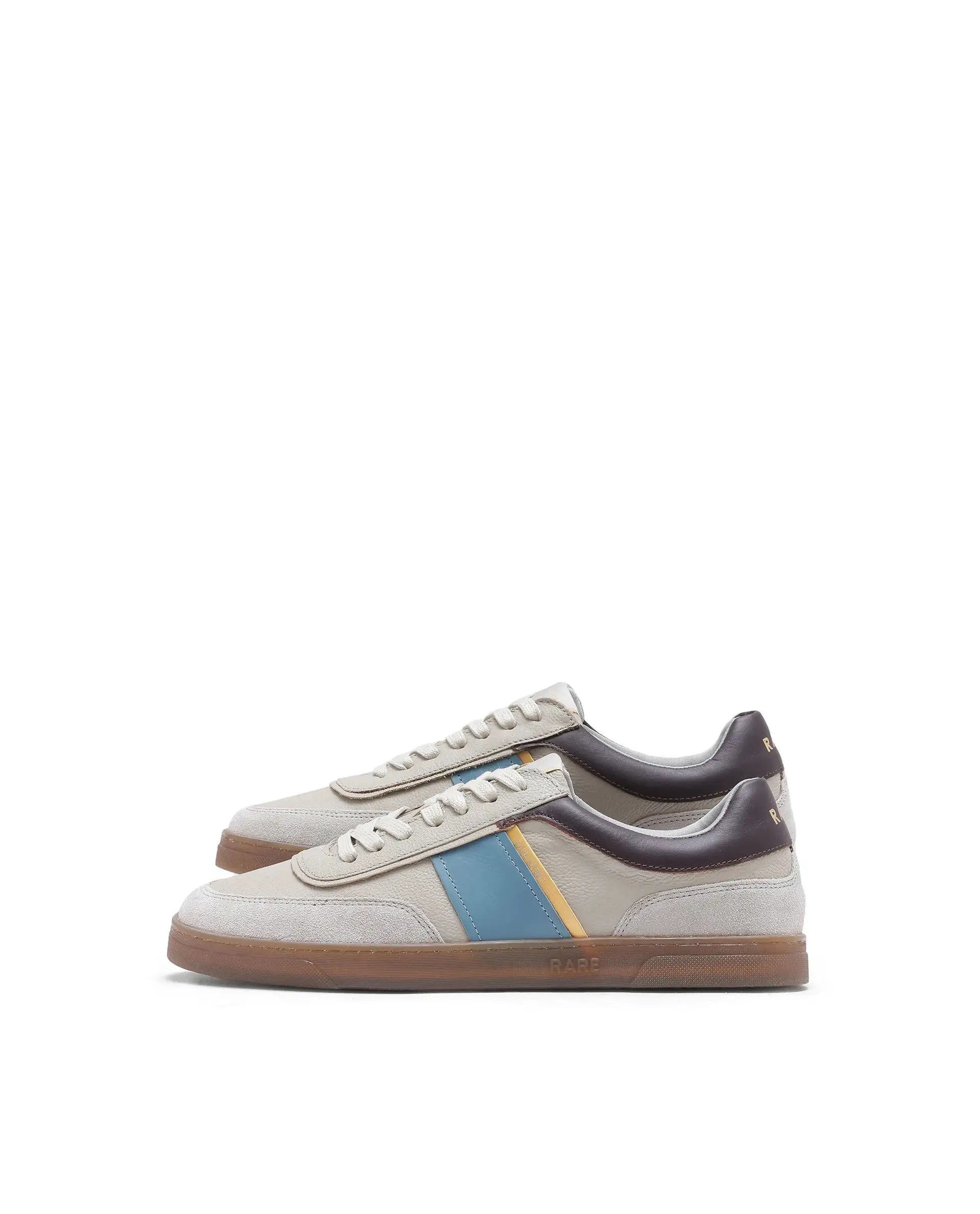 Rare Rabbit Men Kairos Pro Light Grey Premium Suede Leather Low-Top Lace-Up Sneaker Shoes