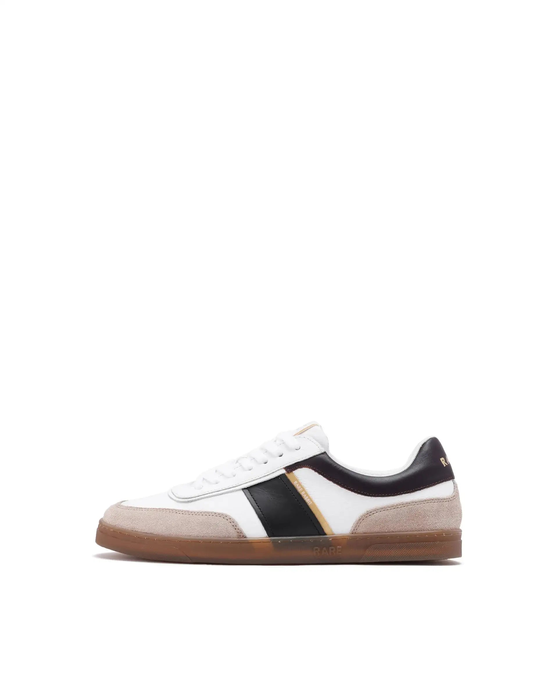 Rare Rabbit Men Kairos Pro White Premium Suede Leather Low-Top Lace-Up Sneaker Shoes