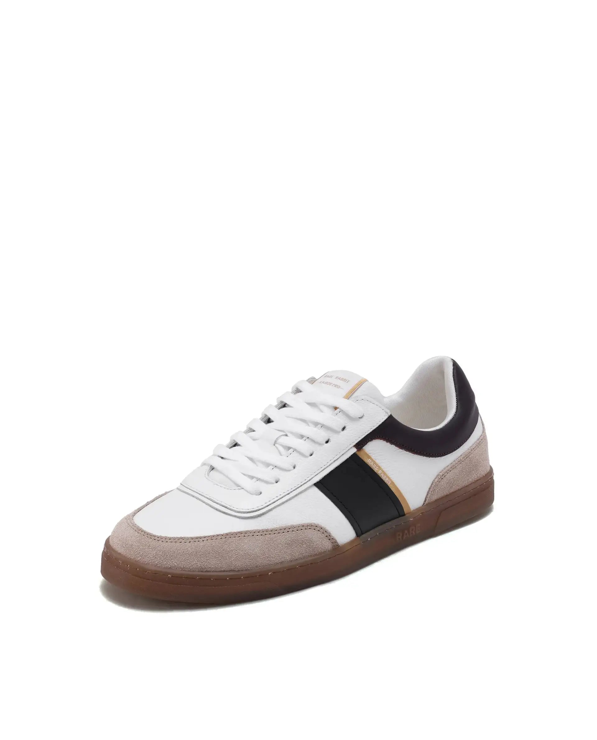 Rare Rabbit Men Kairos Pro White Premium Suede Leather Low-Top Lace-Up Sneaker Shoes