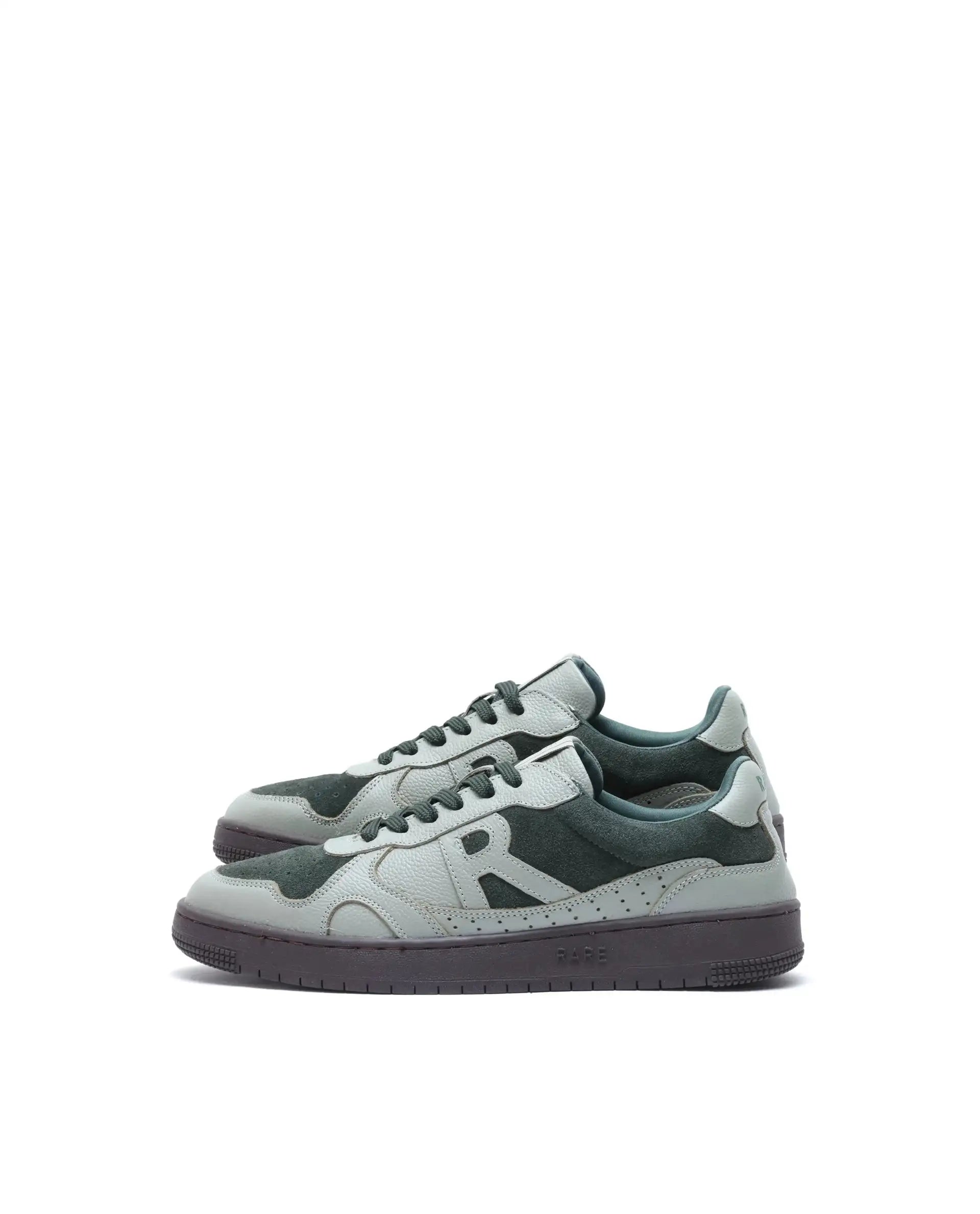 Rare Rabbit Men's Kelp Green Micro Fiber Leather Sneaker
