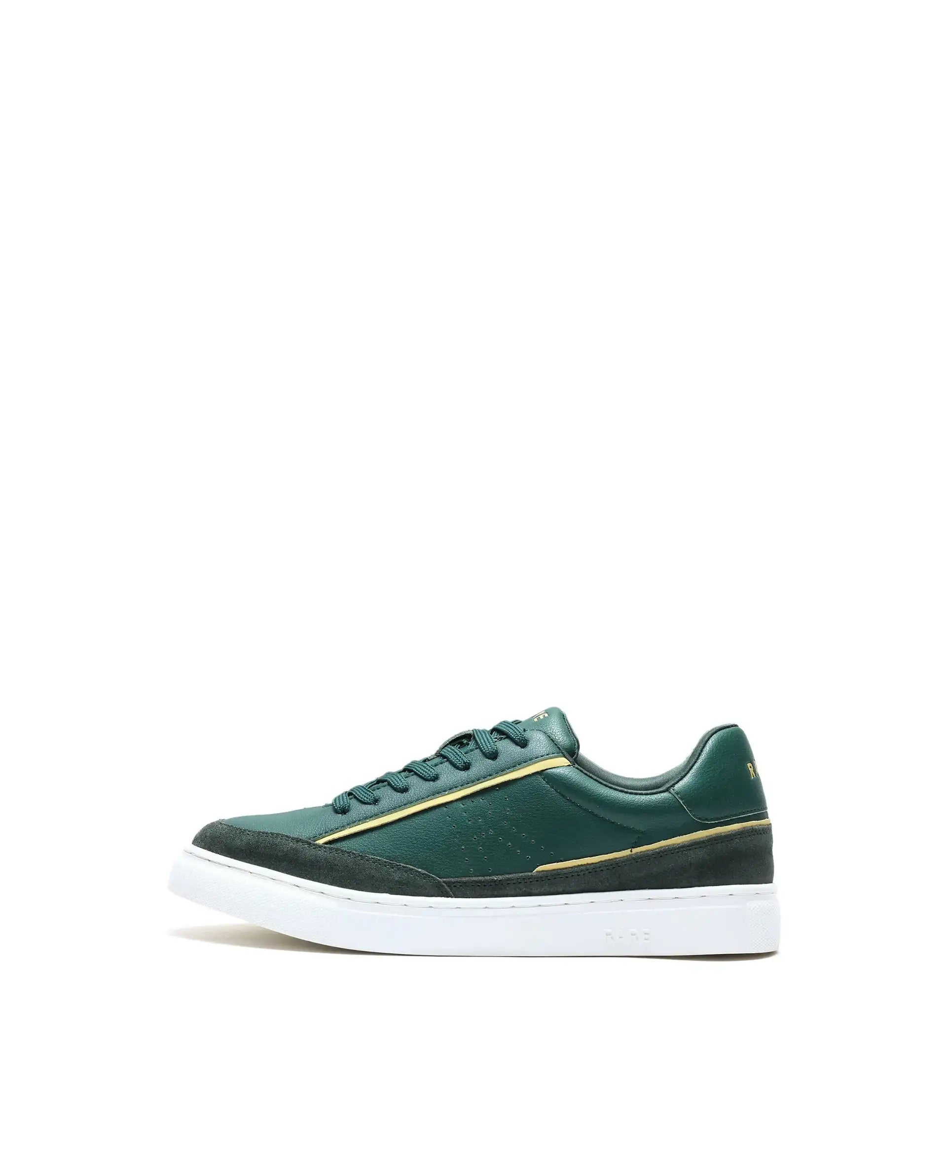 Rare Rabbit Men's Kennen Dark Green Micro Fiber Causal Sneaker