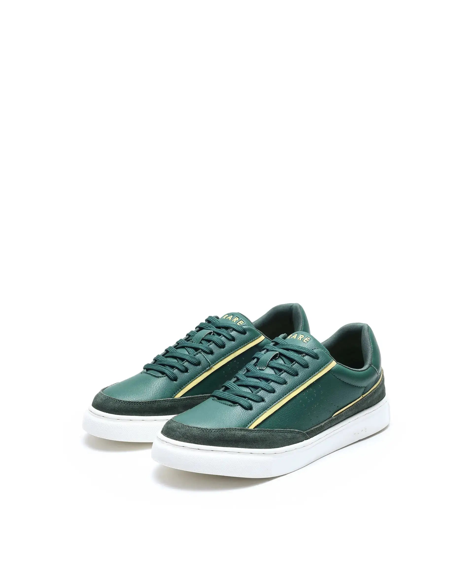 Rare Rabbit Men's Kennen Dark Green Micro Fiber Causal Sneaker
