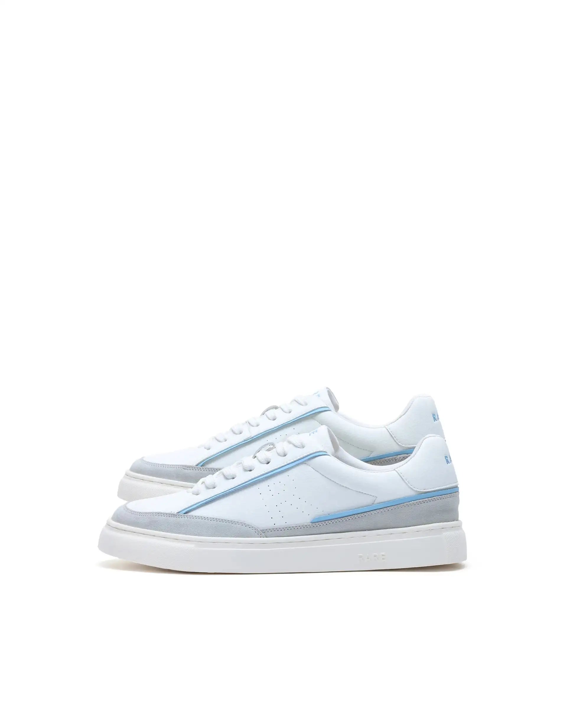 Rare Rabbit Men's Kennen Ice Blue Micro Fiber Causal Sneaker