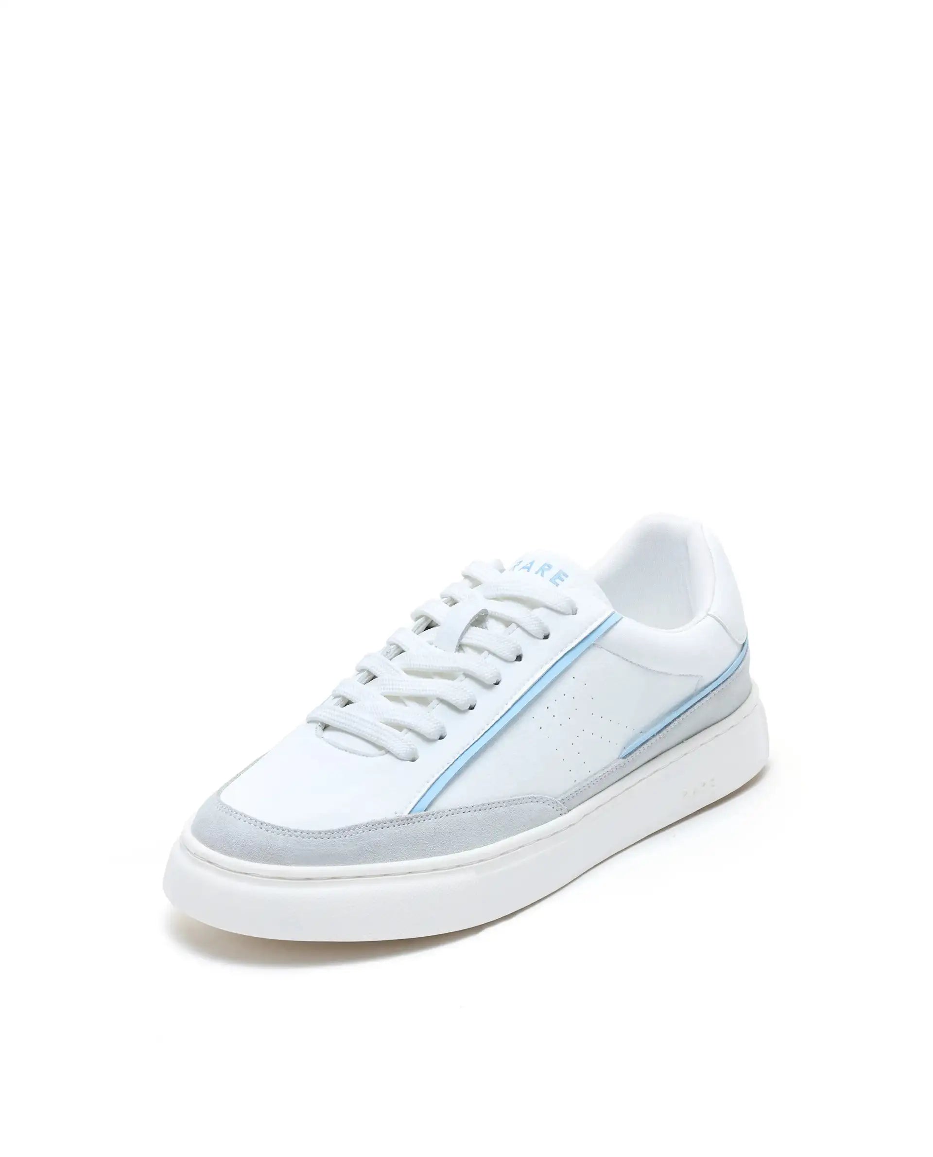Rare Rabbit Men's Kennen Ice Blue Micro Fiber Causal Sneaker