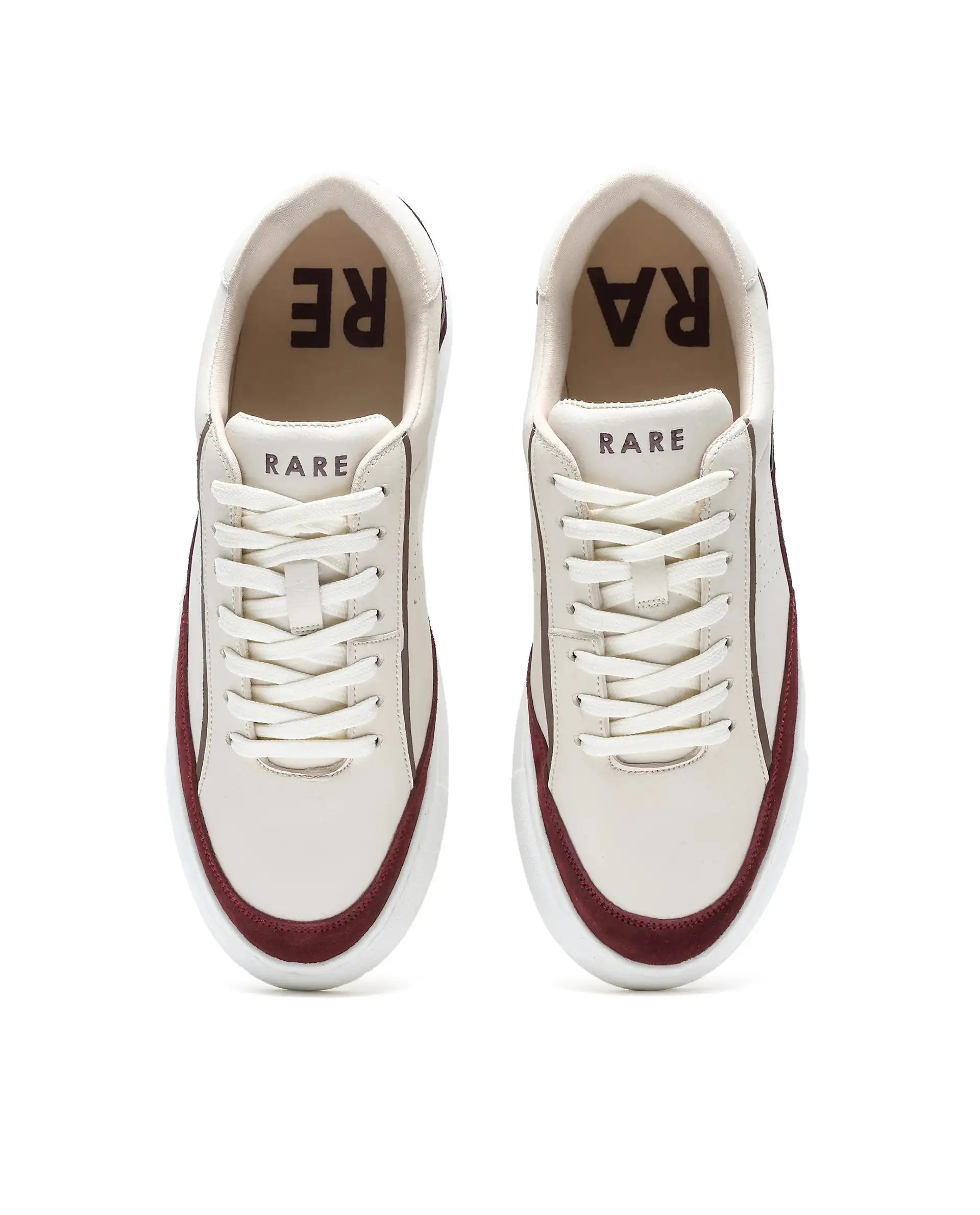 Rare Rabbit Men's Kennen Red Micro Fiber Causal Sneaker