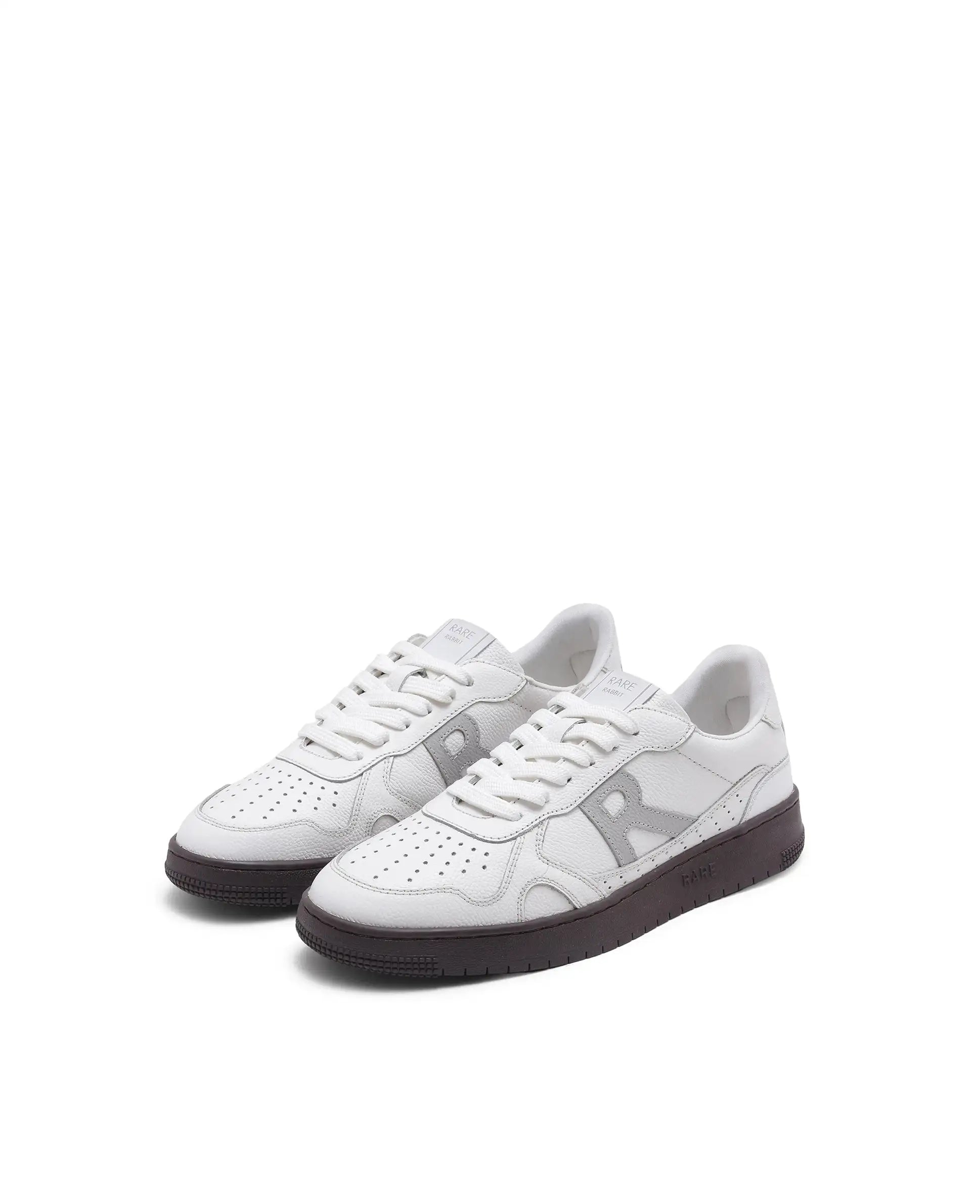 Rare Rabbit Men's Kepler White Genuine Leather Low-Top Lace-Up Sneaker Shoes