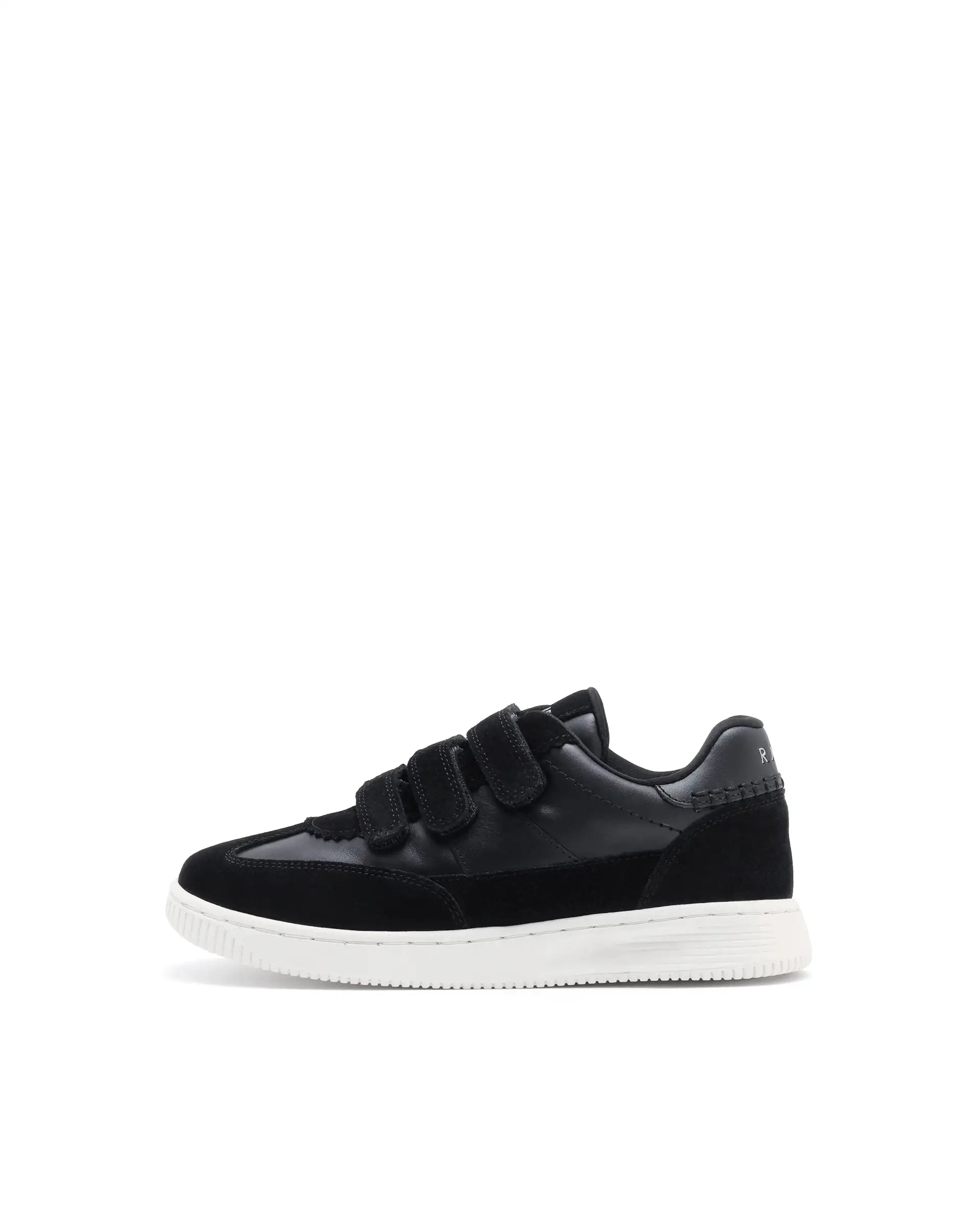 Rare Ones Kids Walc Black Leather Riptape Fastening Sneaker