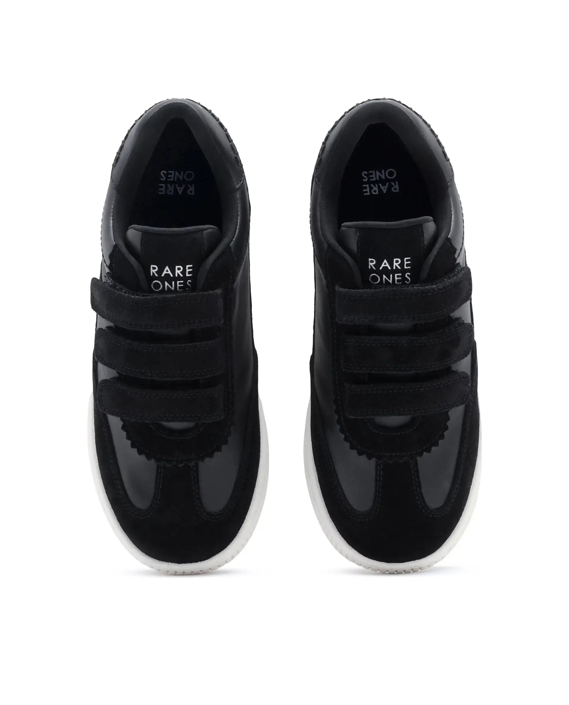 Rare Ones Kids Walc Black Leather Riptape Fastening Sneaker