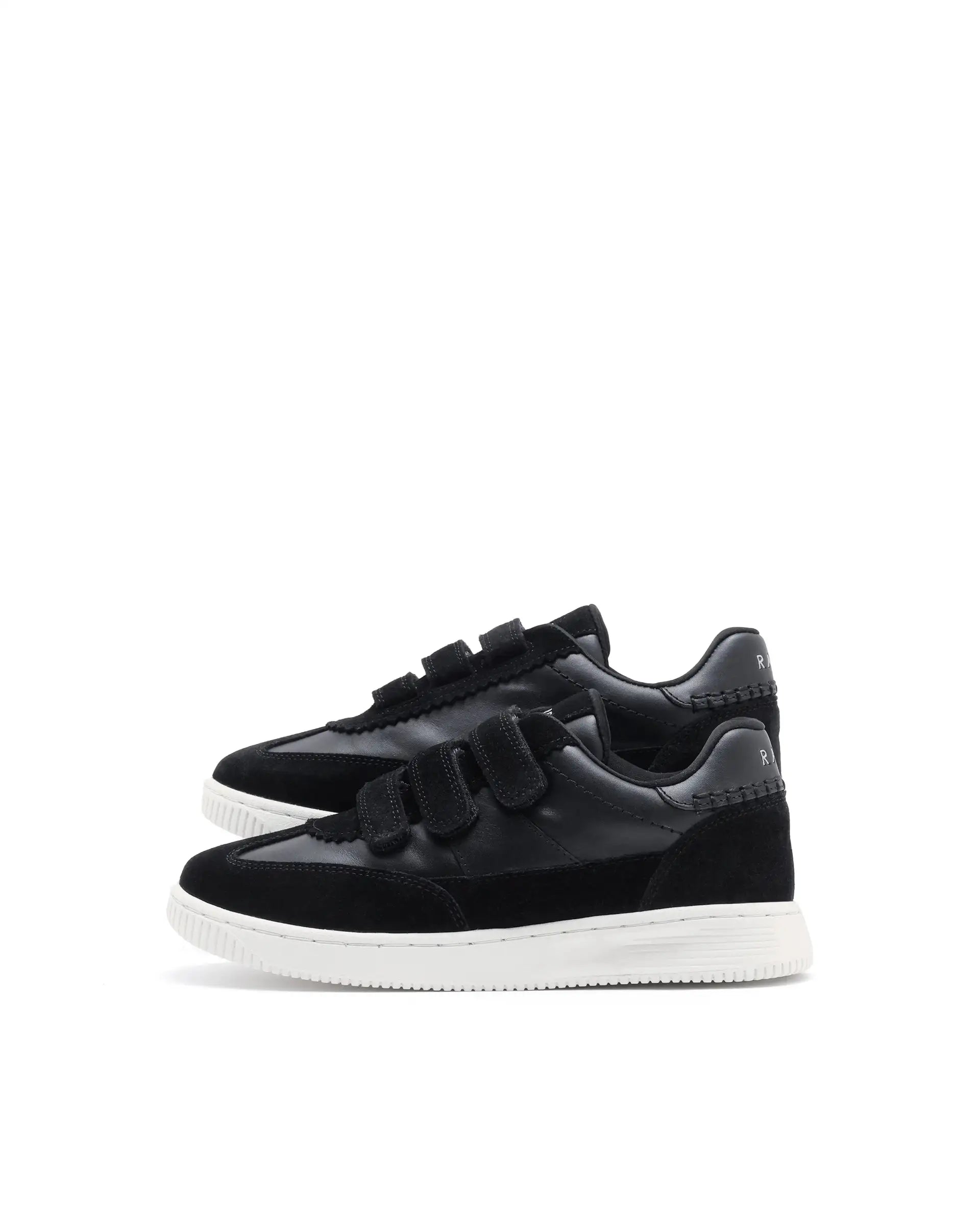 Rare Ones Kids Walc Black Leather Riptape Fastening Sneaker