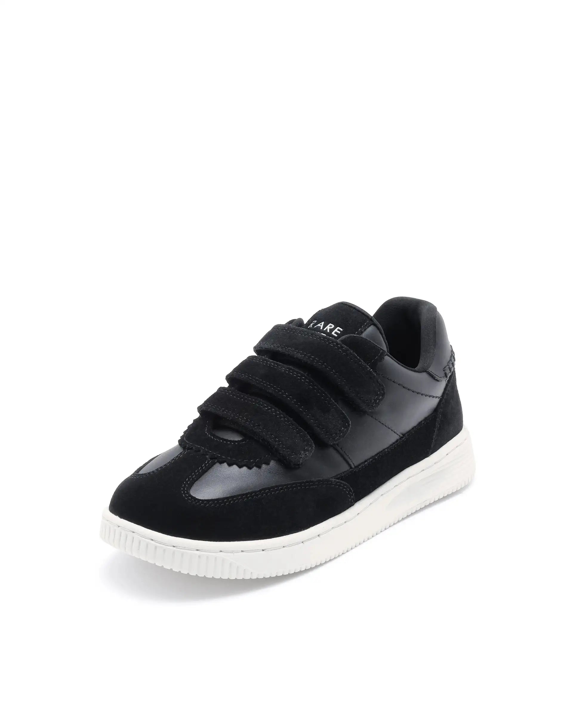 Rare Ones Kids Walc Black Leather Riptape Fastening Sneaker