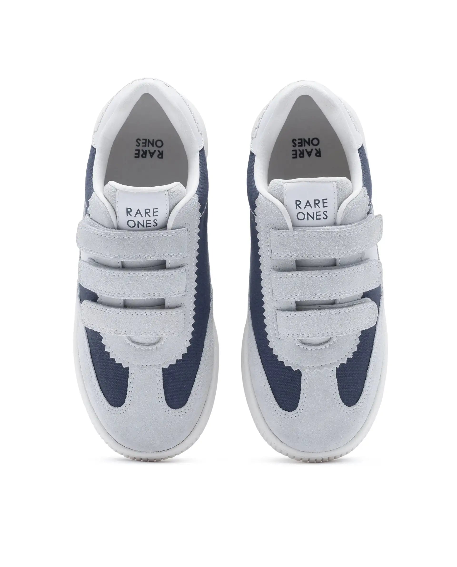 Rare Ones Kids Walc Navy Leather Riptape Fastening Sneaker