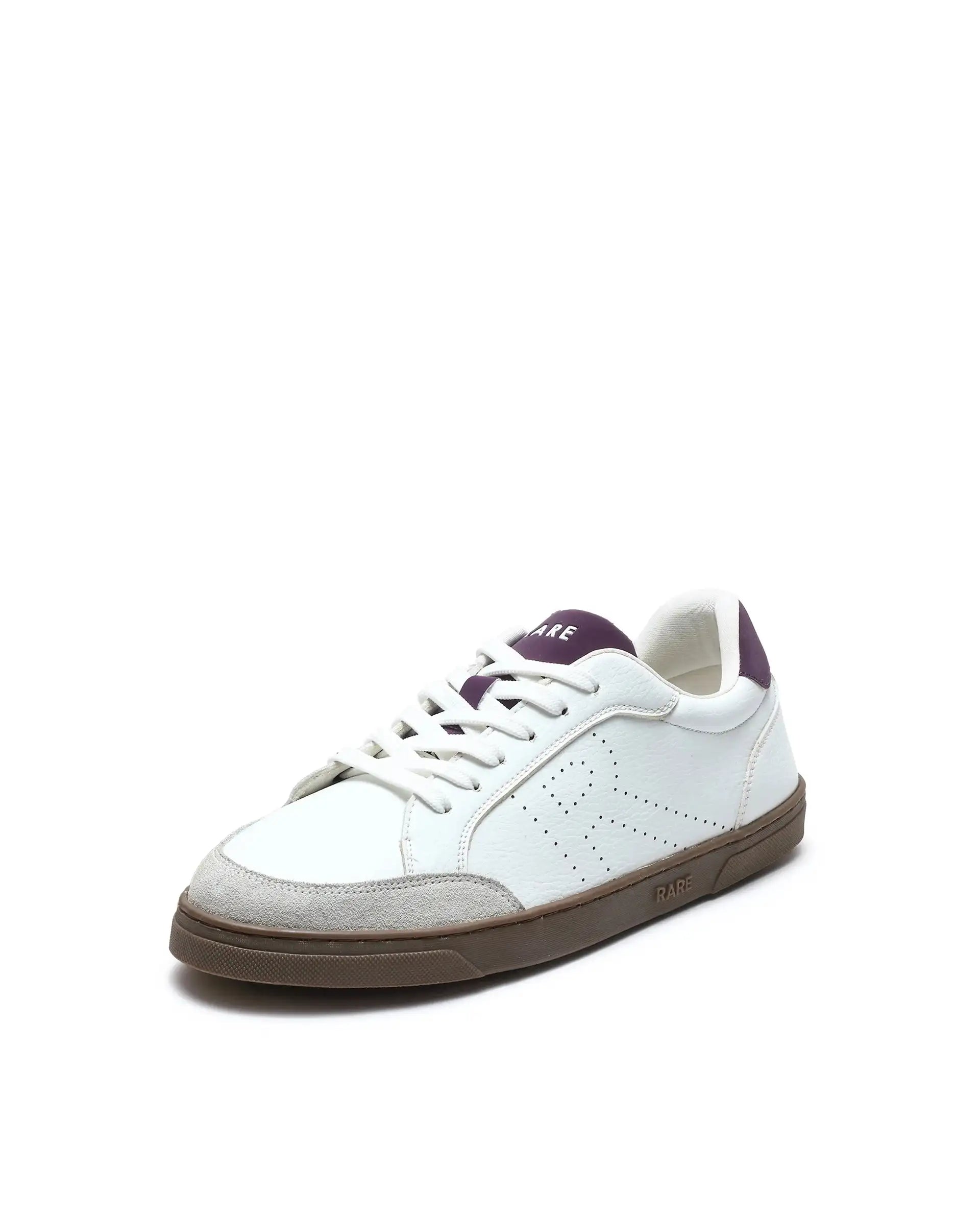 Rare Rabbit Men's Knox Purple Micro Fiber Causal Sneaker