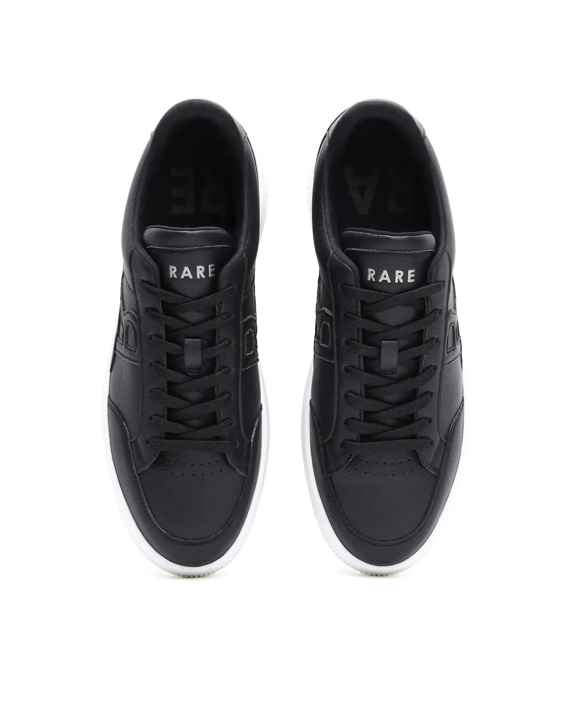 Rare Rabbit Men's Lino Black/White Micro Leather Sneaker