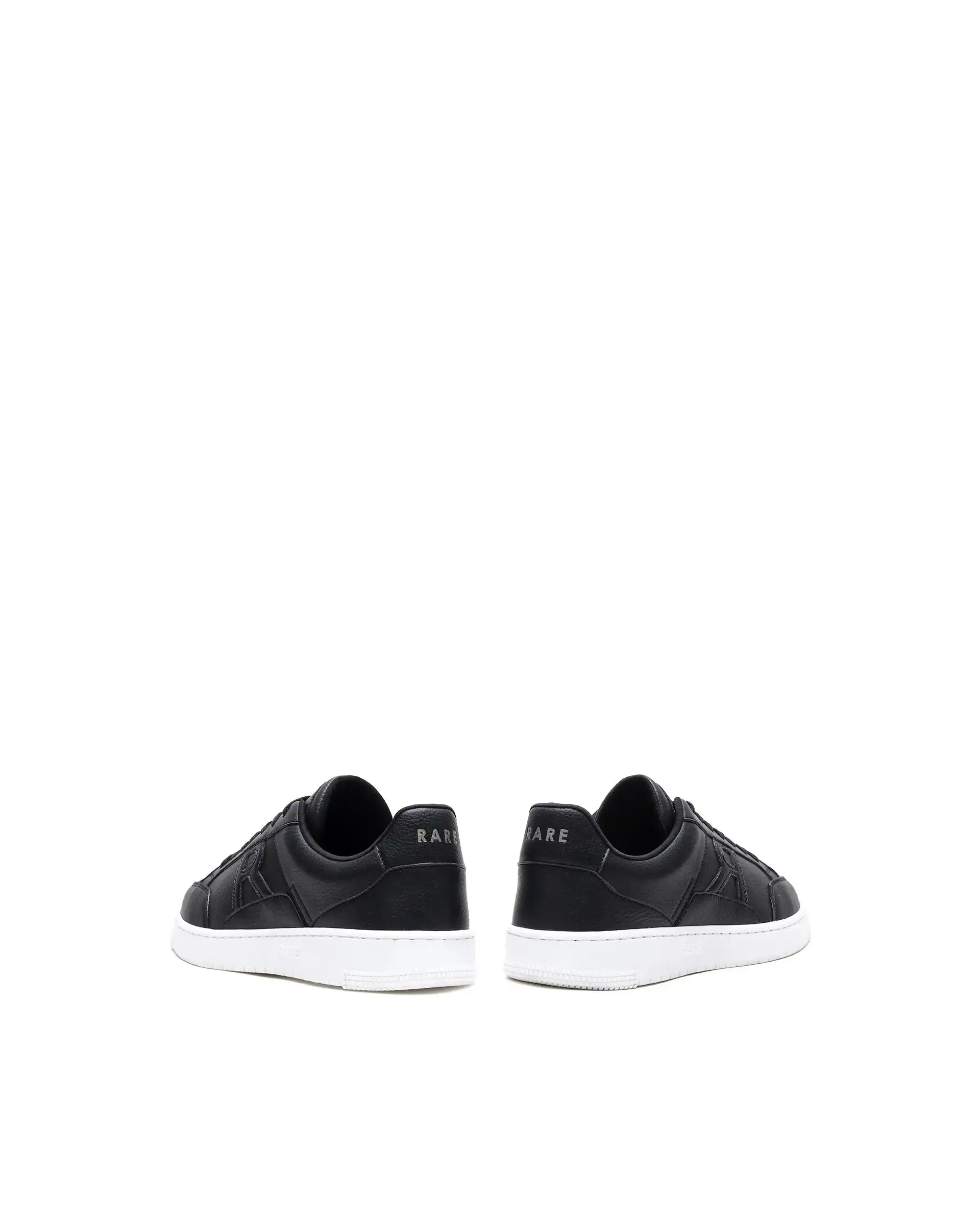 Rare Rabbit Men's Lino Black/White Micro Leather Sneaker