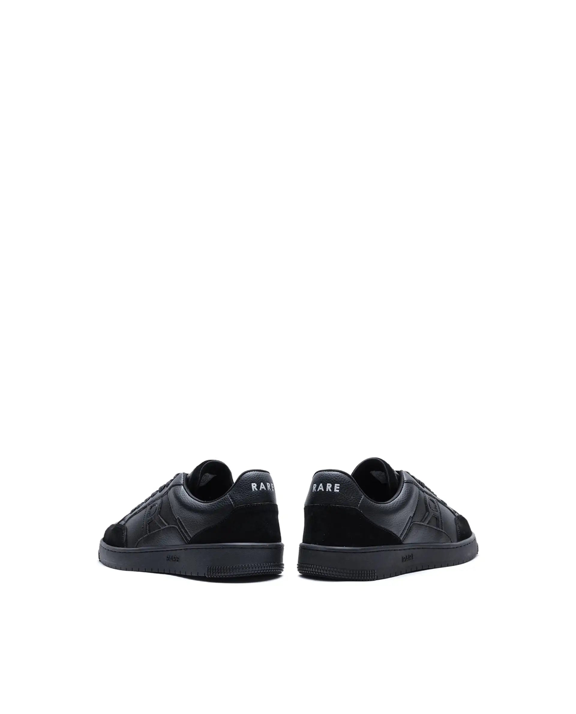 Rare Rabbit Men's Lino Black Micro Leather Sneaker
