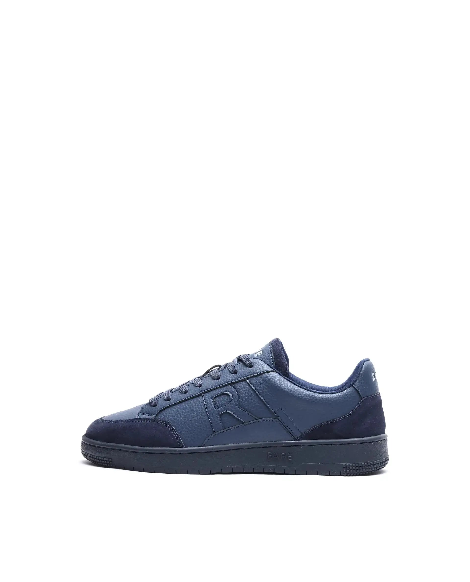 Rare Rabbit Men's Lino Navy Micro Leather Sneaker