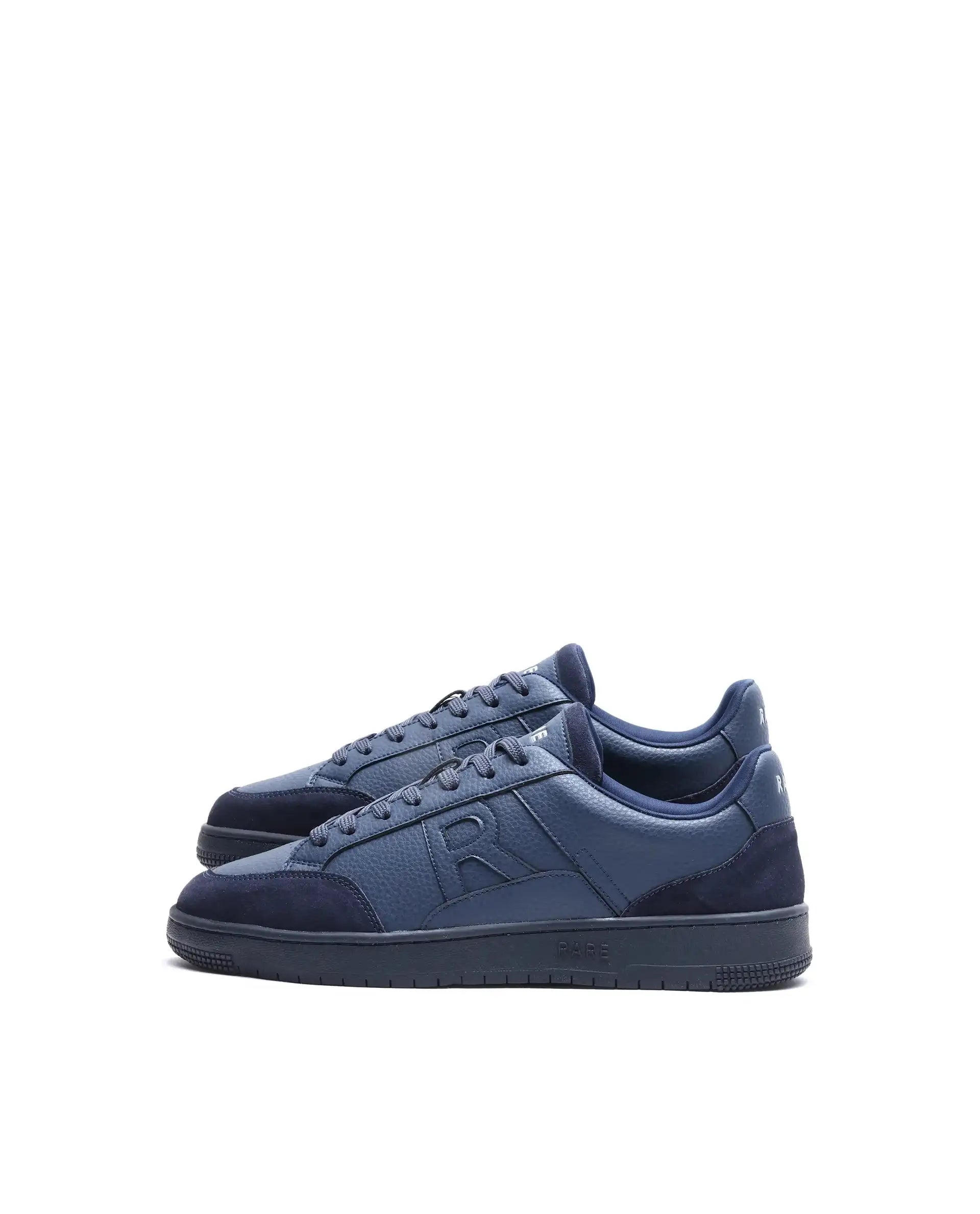Rare Rabbit Men's Lino Navy Micro Leather Sneaker