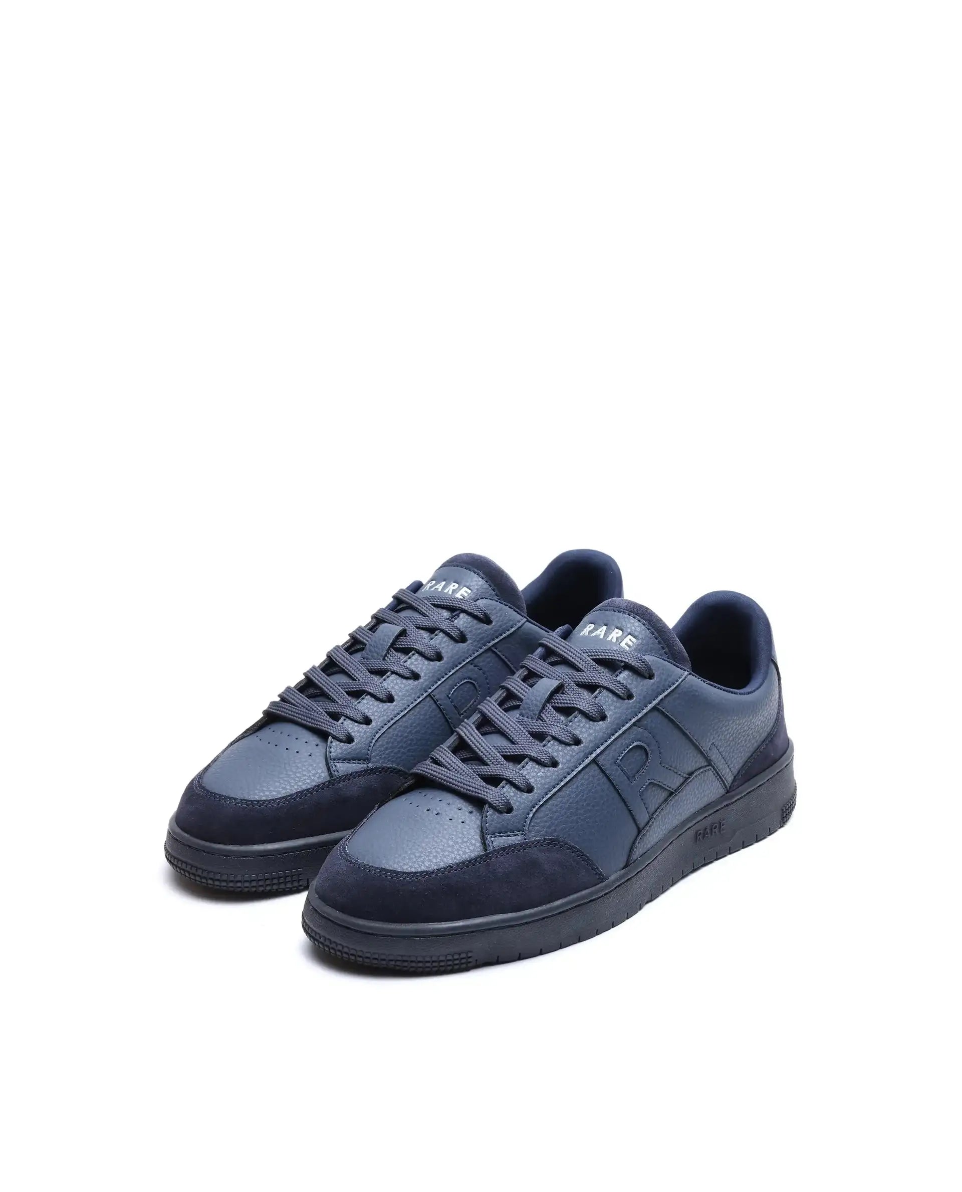 Rare Rabbit Men's Lino Navy Micro Leather Sneaker
