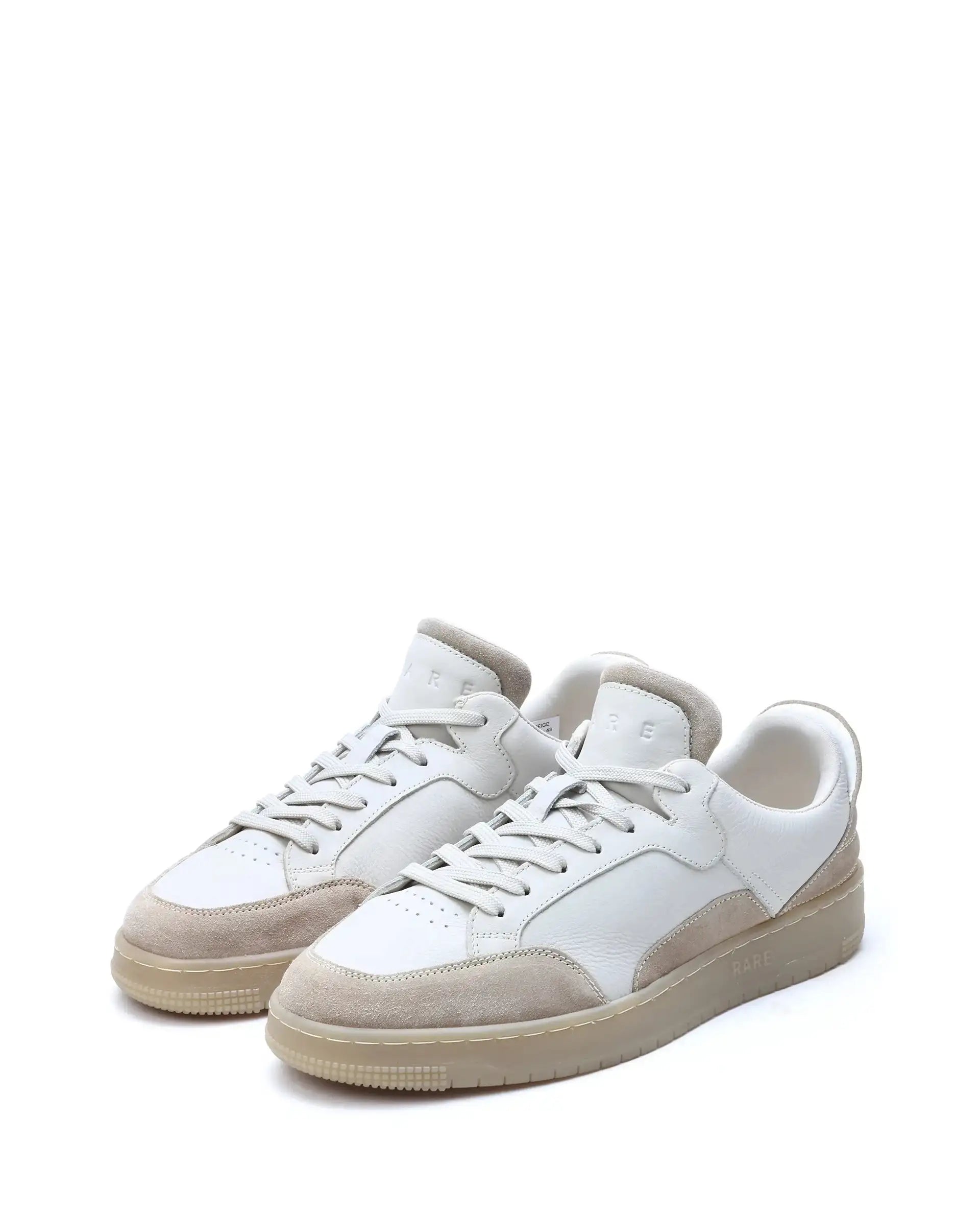 Rare Rabbit Men's Lip Beige Lace-Up Closure Leather Sneaker