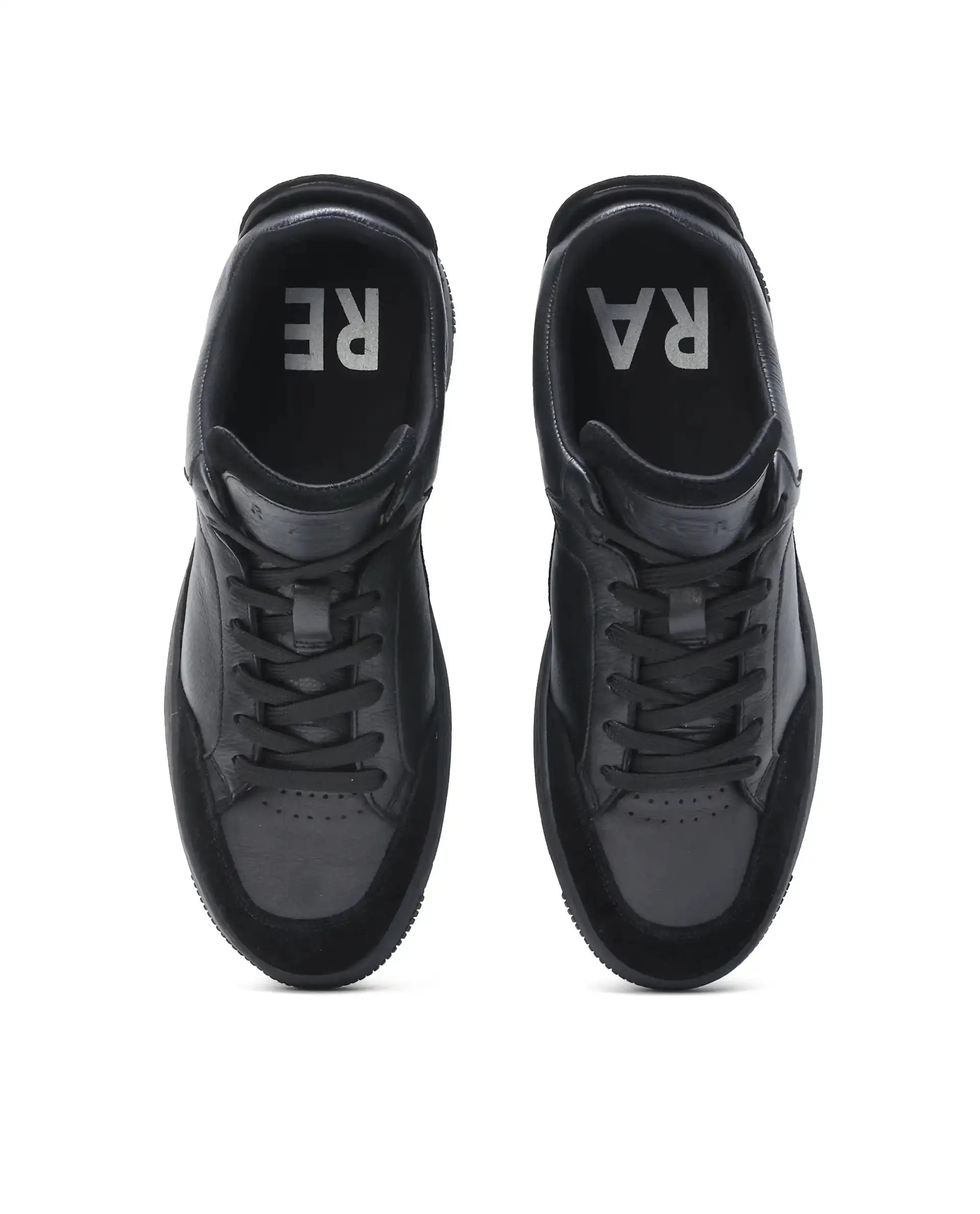 Rare Rabbit Men's Lip Black Lace-Up Closure Leather Sneaker