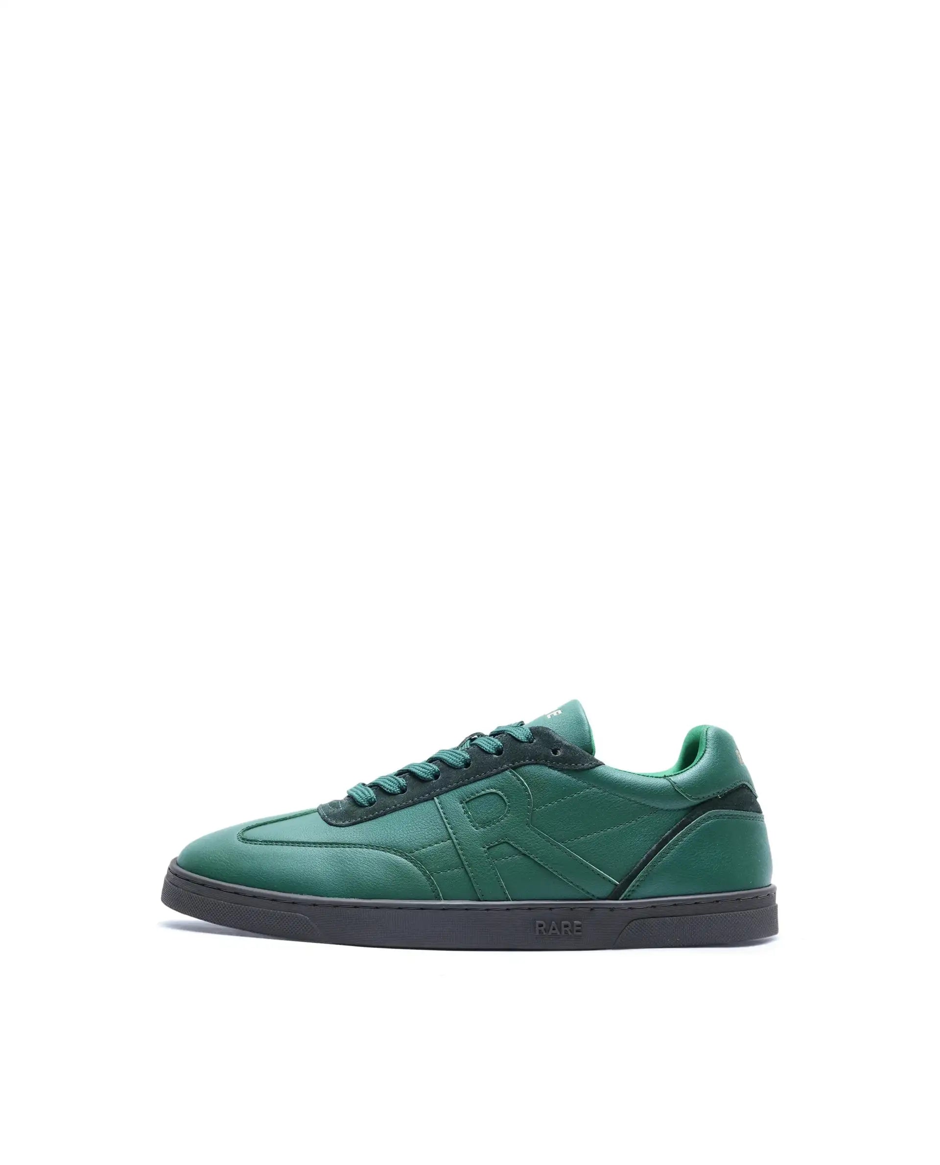 Rare Rabbit Men's Marco Green Micro Leather Sneaker