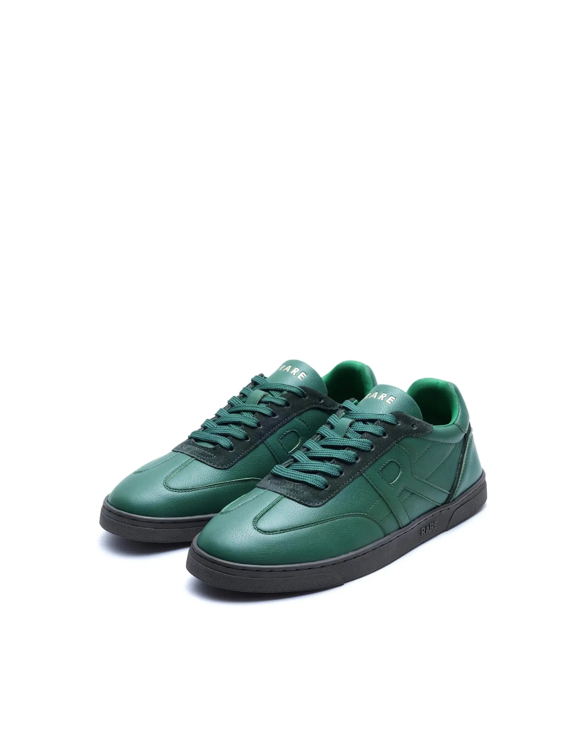 Rare Rabbit Men's Marco Green Micro Leather Sneaker