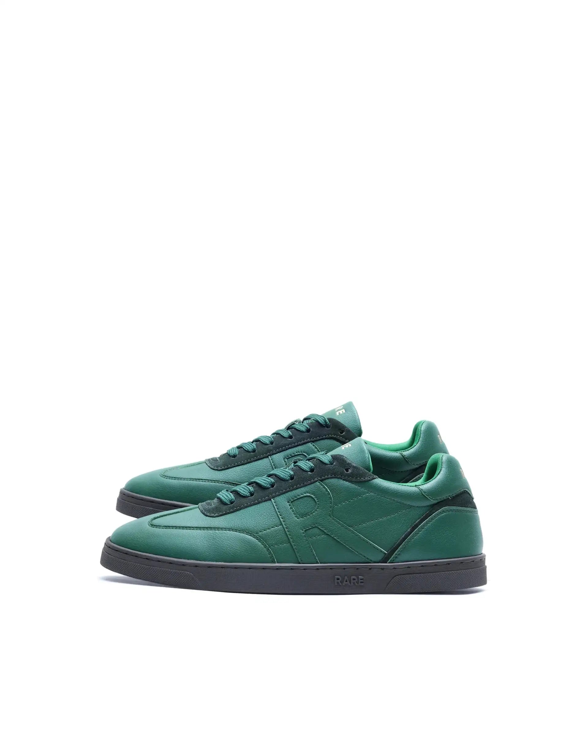 Rare Rabbit Men's Marco Green Micro Leather Sneaker