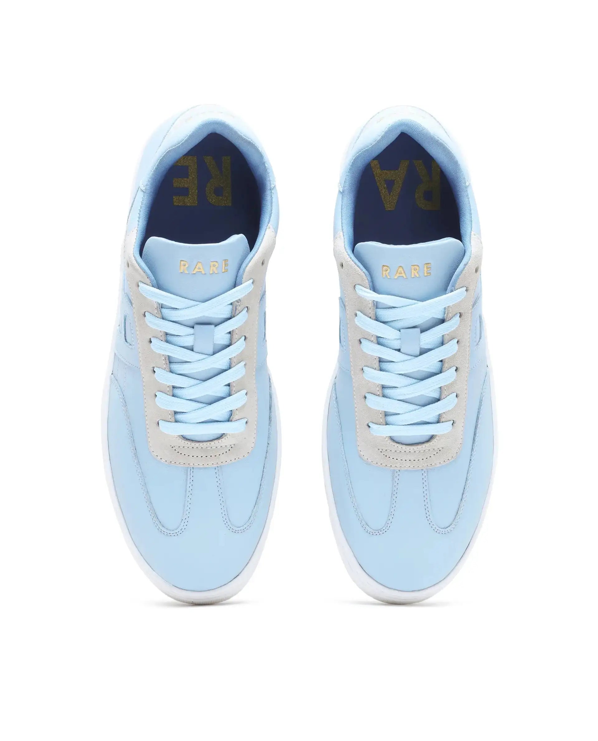 Rare Rabbit Men's Marco Light Blue Micro Leather Sneaker
