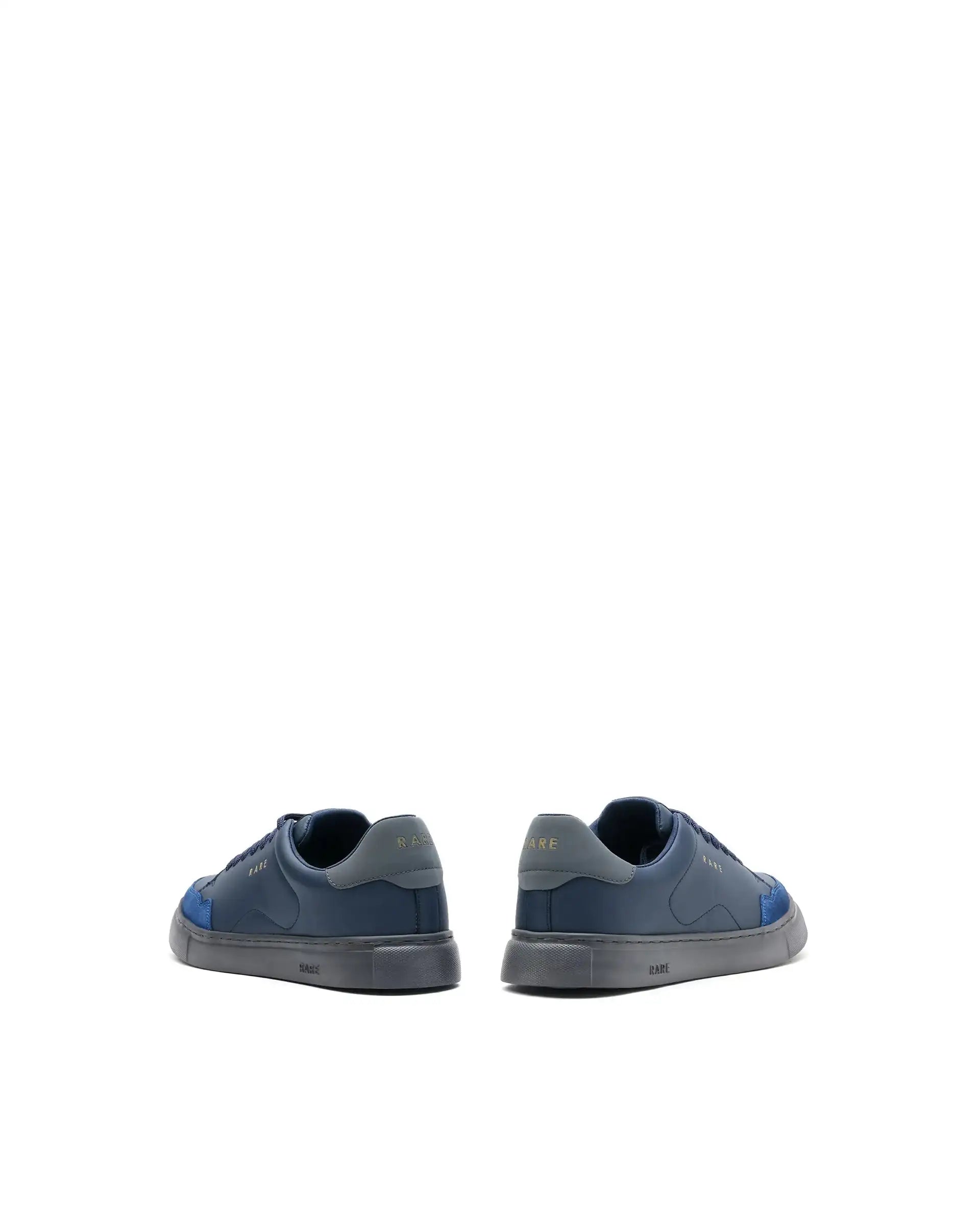 Rare Rabbit Men's Mawi Blue Micro Fiber Leather Sneaker