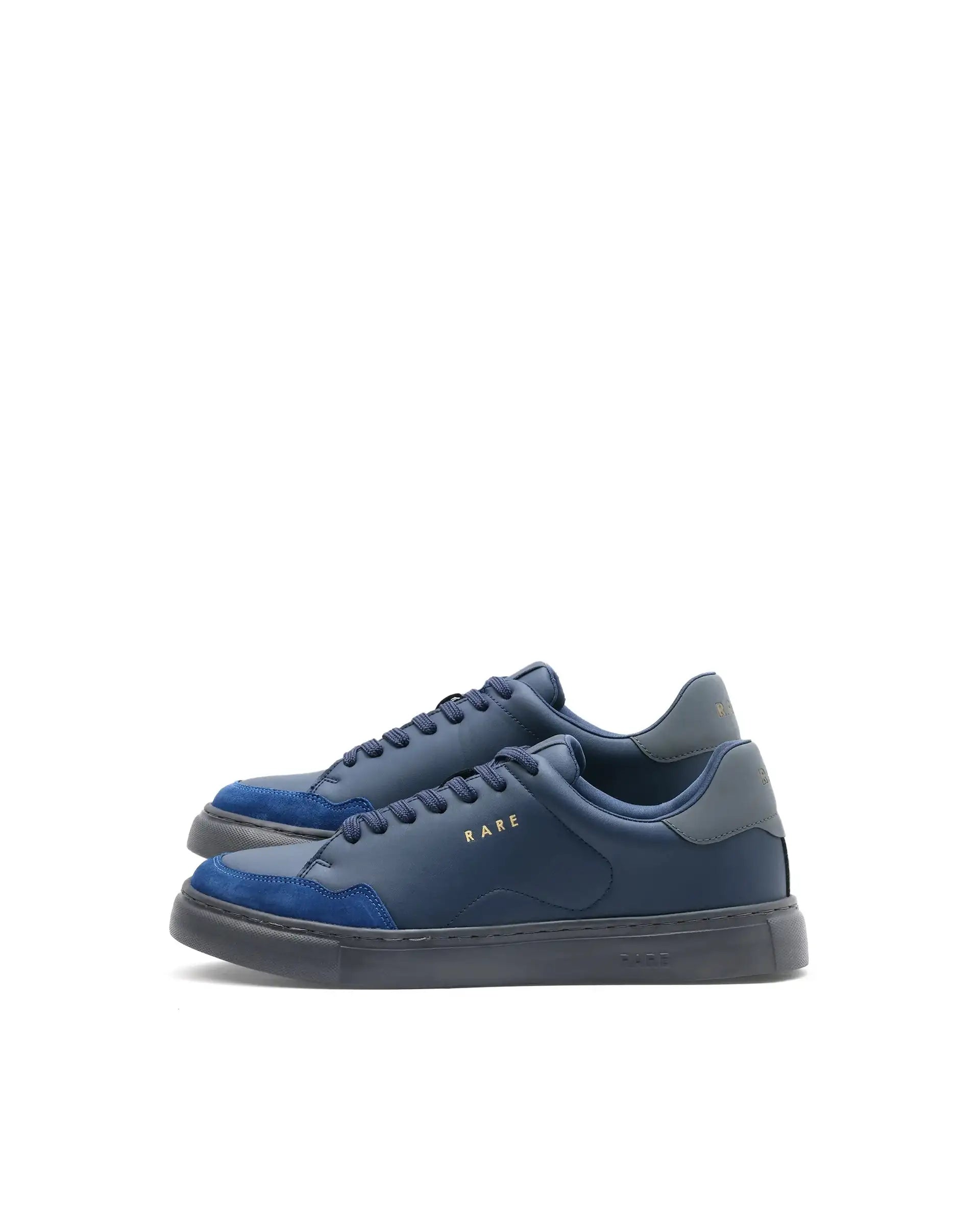 Rare Rabbit Men's Mawi Blue Micro Fiber Leather Sneaker