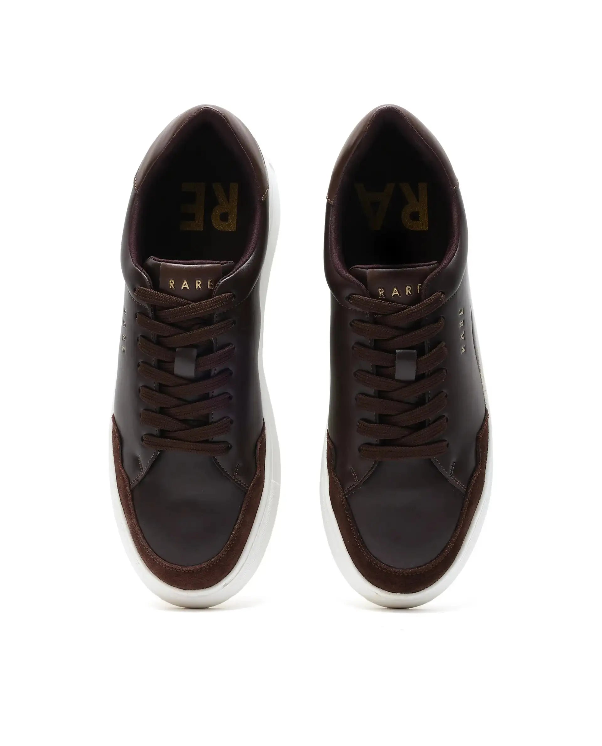 Rare Rabbit Men's Mawi Brown Micro Fiber Causal Sneaker
