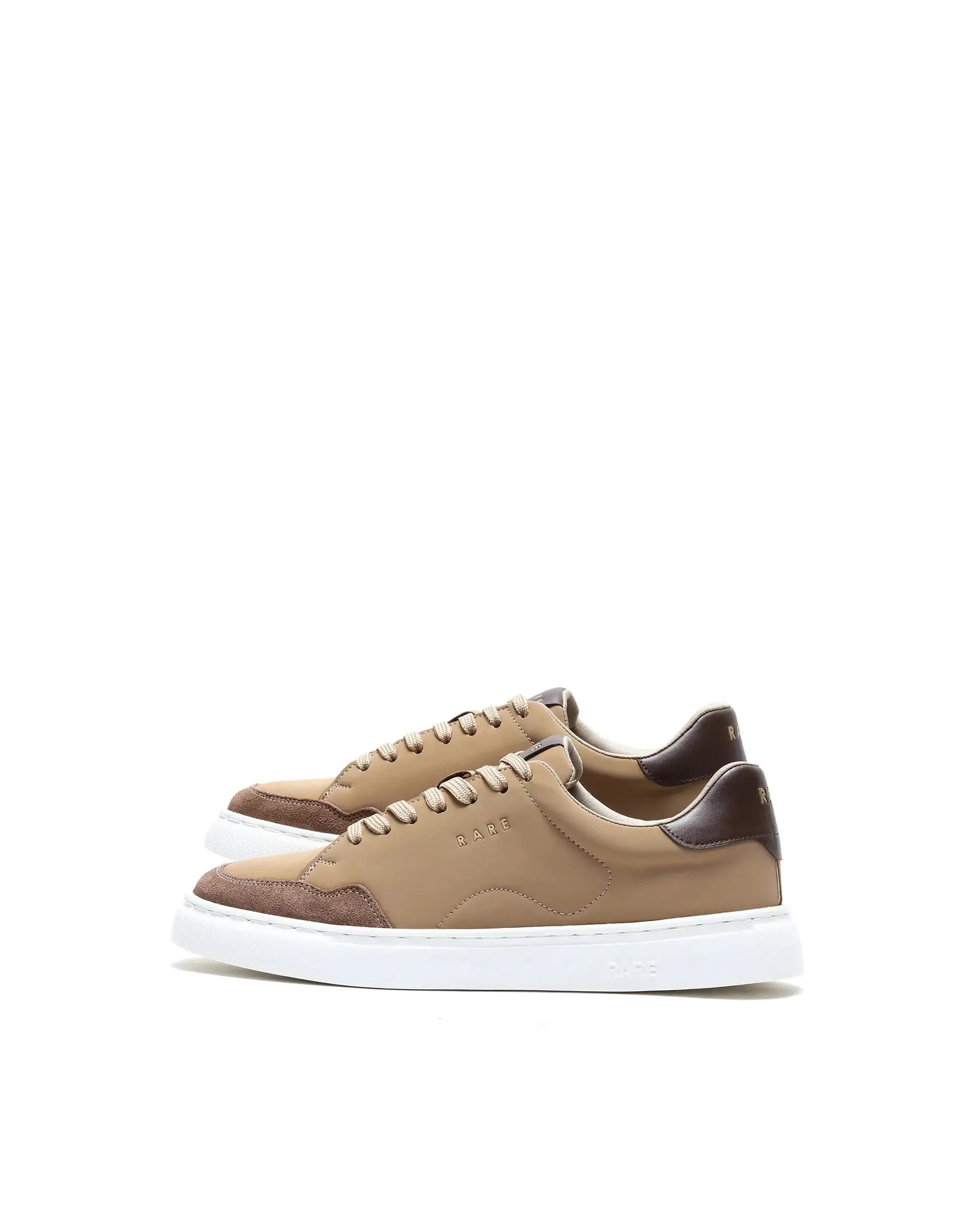 Rare Rabbit Men's Mawi Light Brown Micro Fiber Causal Sneaker